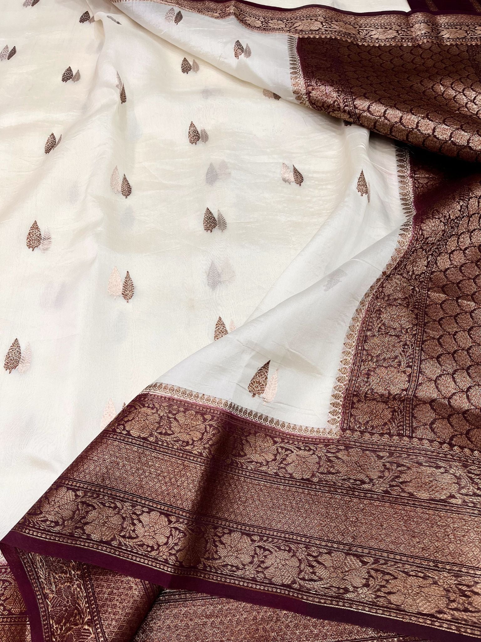 Pure Kora Silk Handloom Banarasi Saree