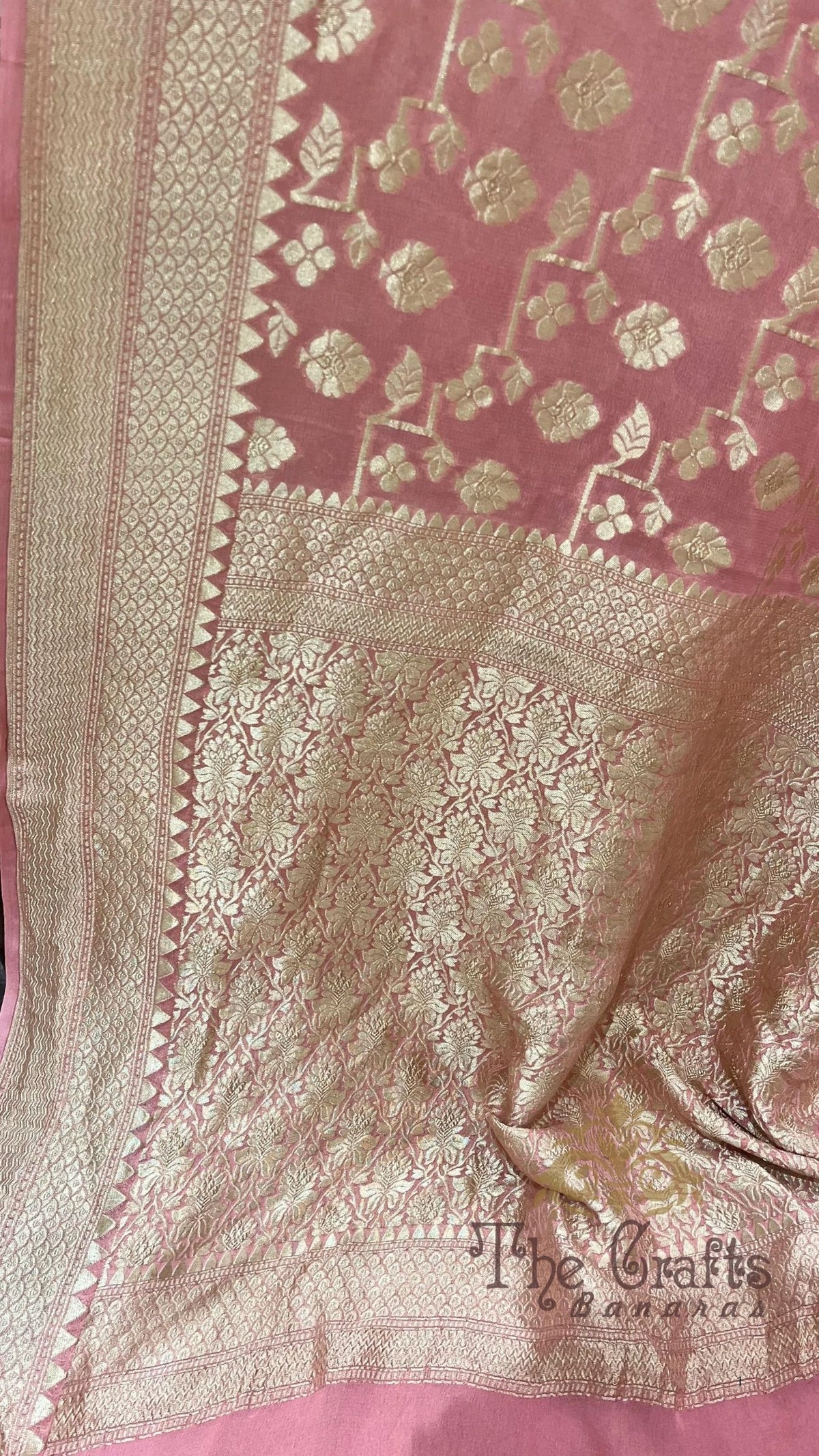 Khaddi Georgette Handloom Banarasi Saree