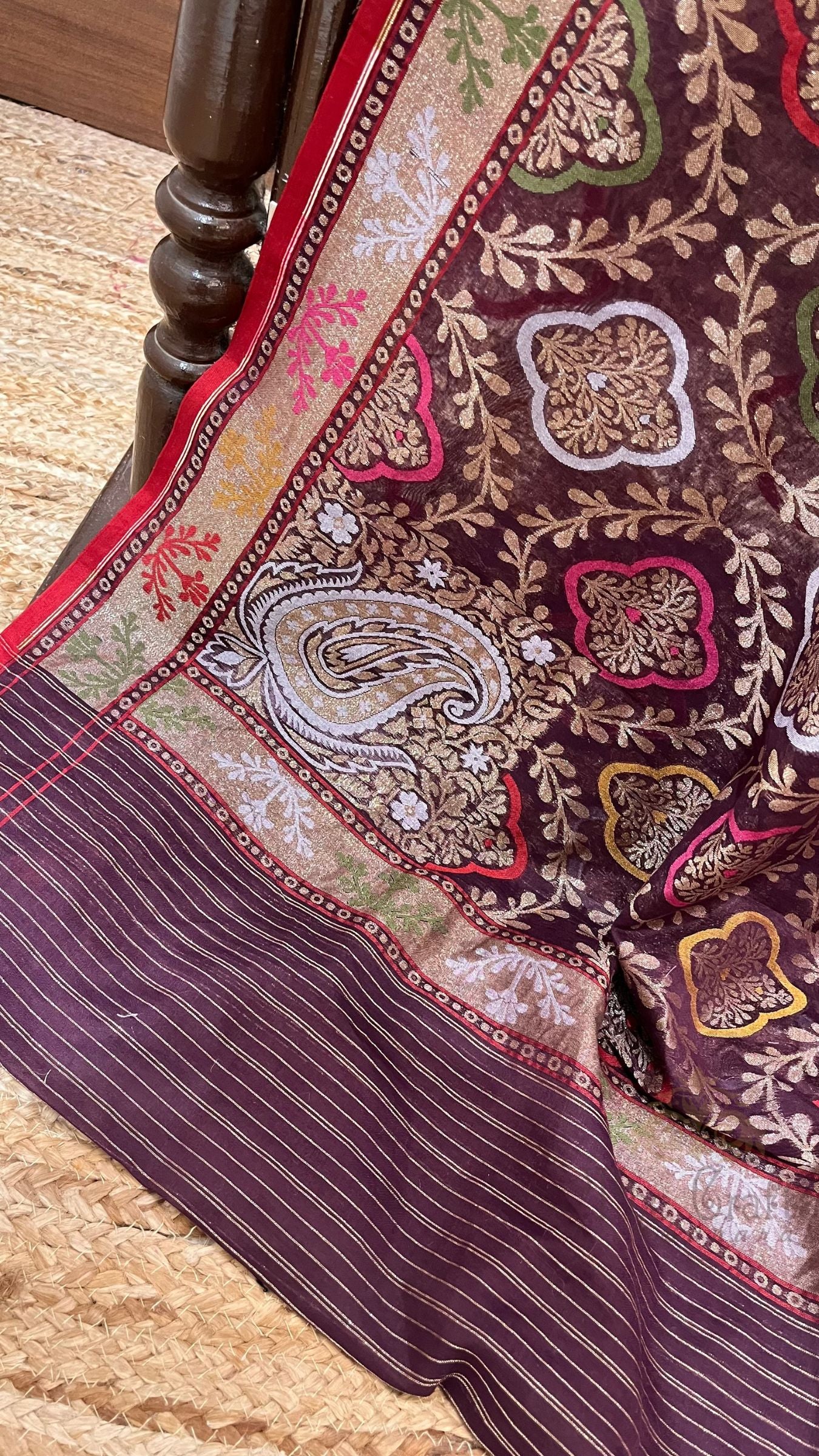 Pure Ektara Cotton Jamdani Banarasi Saree - Tilfi