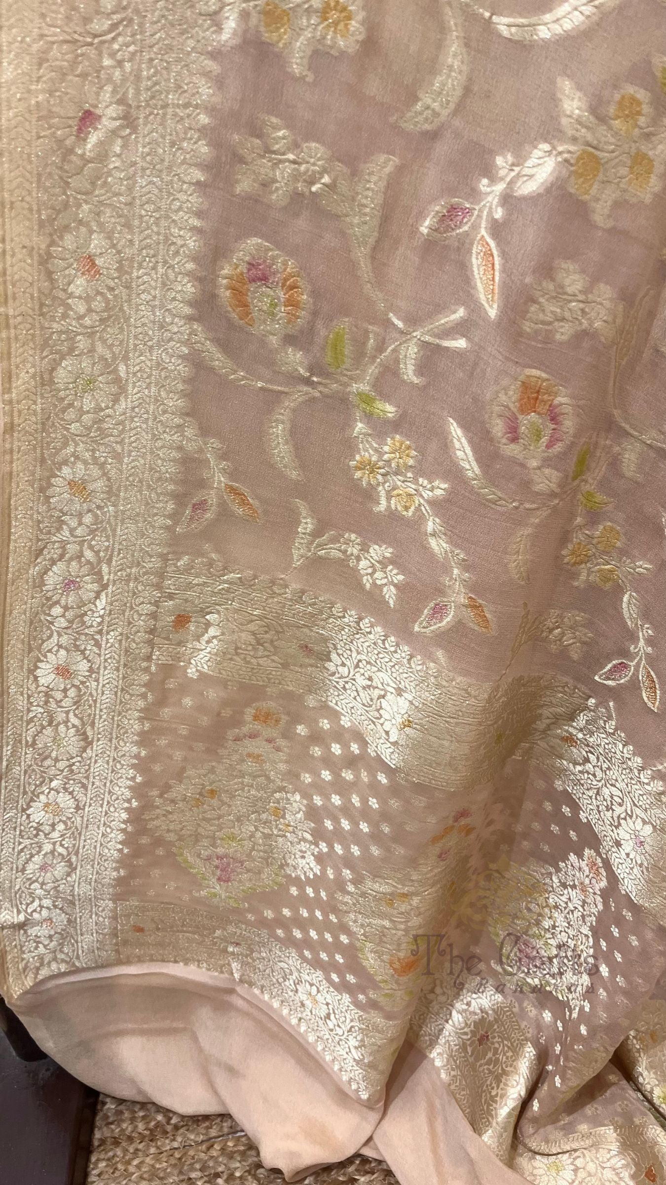 Khaddi Georgette Handloom Banarasi Saree