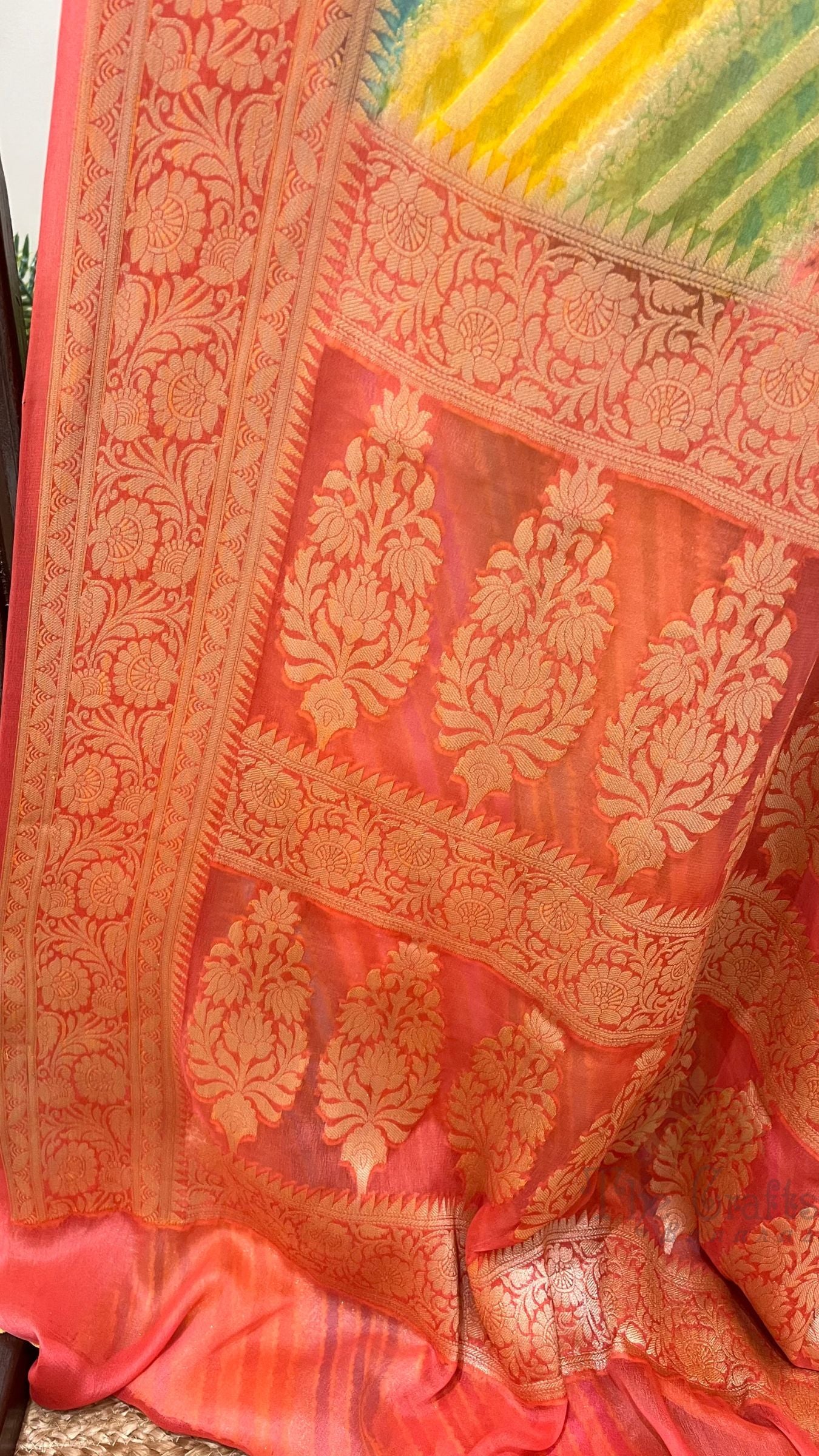 Pure Khaddi Chiffon Banarasi Saree