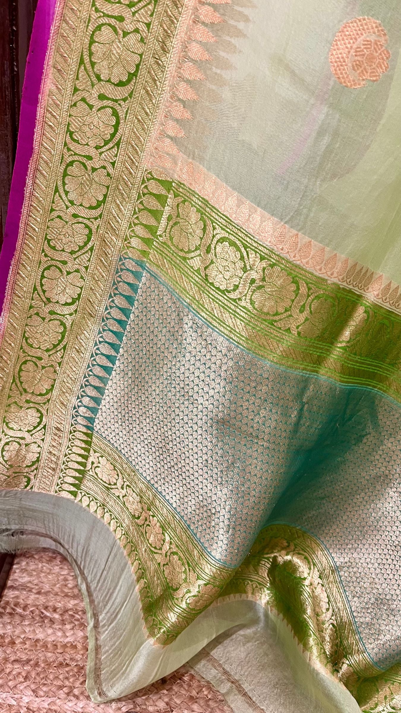 Pure Kora Silk Handloom Banarasi Saree