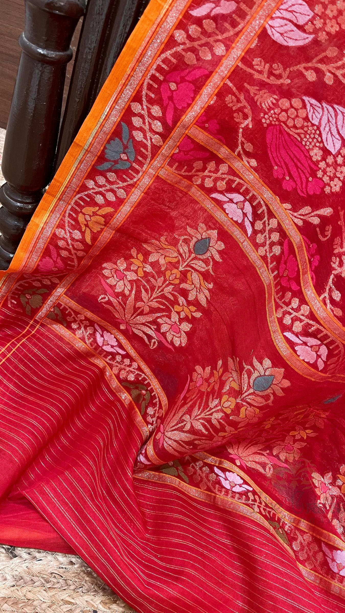 Pure Ektara Cotton Jamdani Banarasi Saree - Tilfi