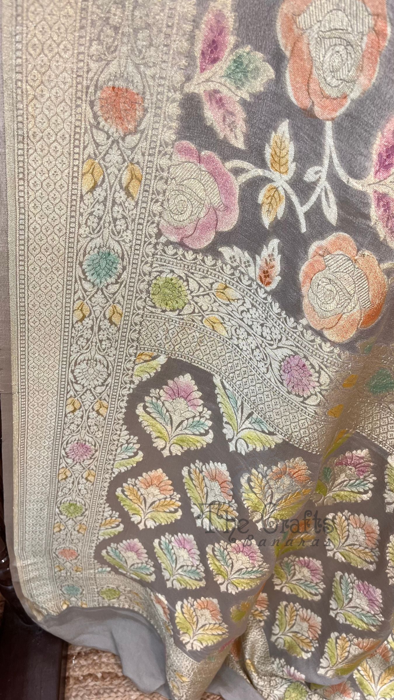 Khaddi Georgette Handloom Banarasi Saree