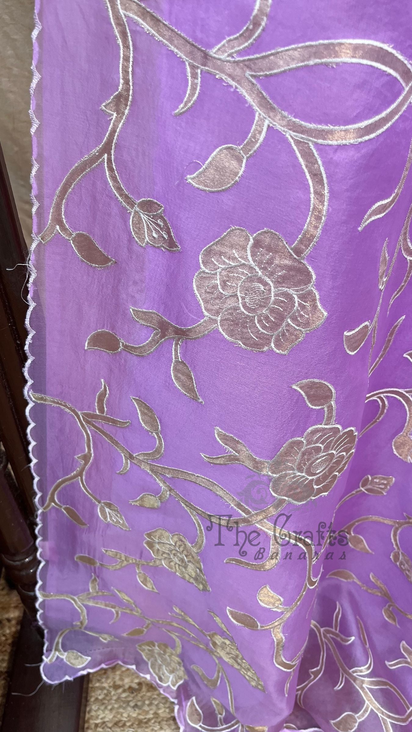 Pure Kora Organza Silk Banarasi Saree - Chikankari all over