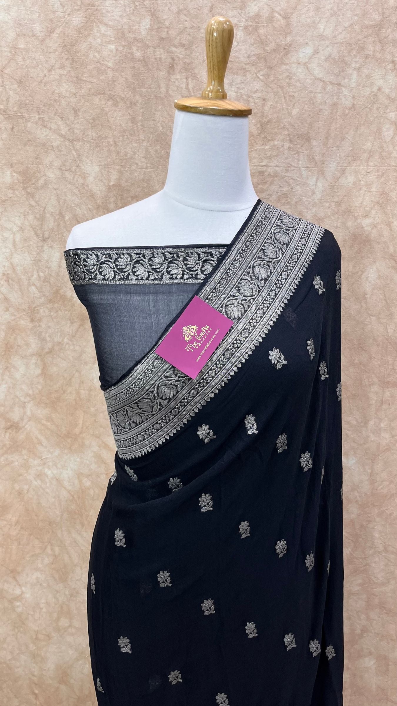 Pure Georgette Handloom Banarasi Saree