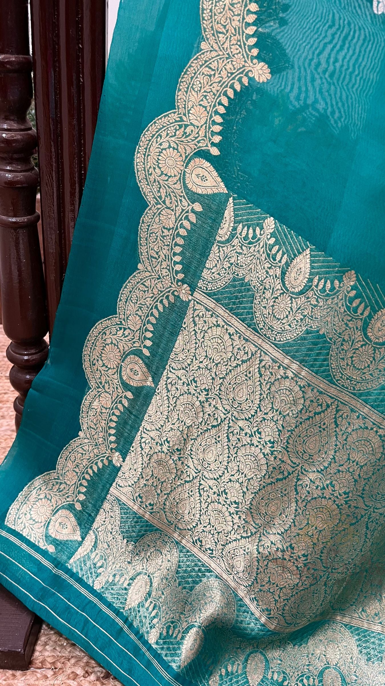 Pure Kora Silk Handloom Banarasi Saree