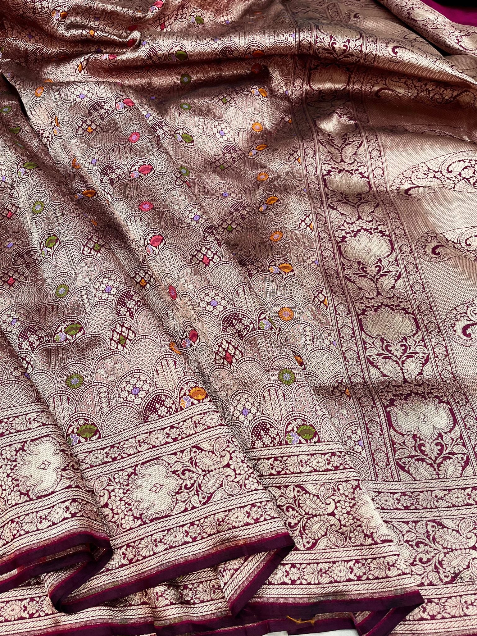 Pure Katan Silk Handloom Banarasi Saree - Tanchui Brocade Meena