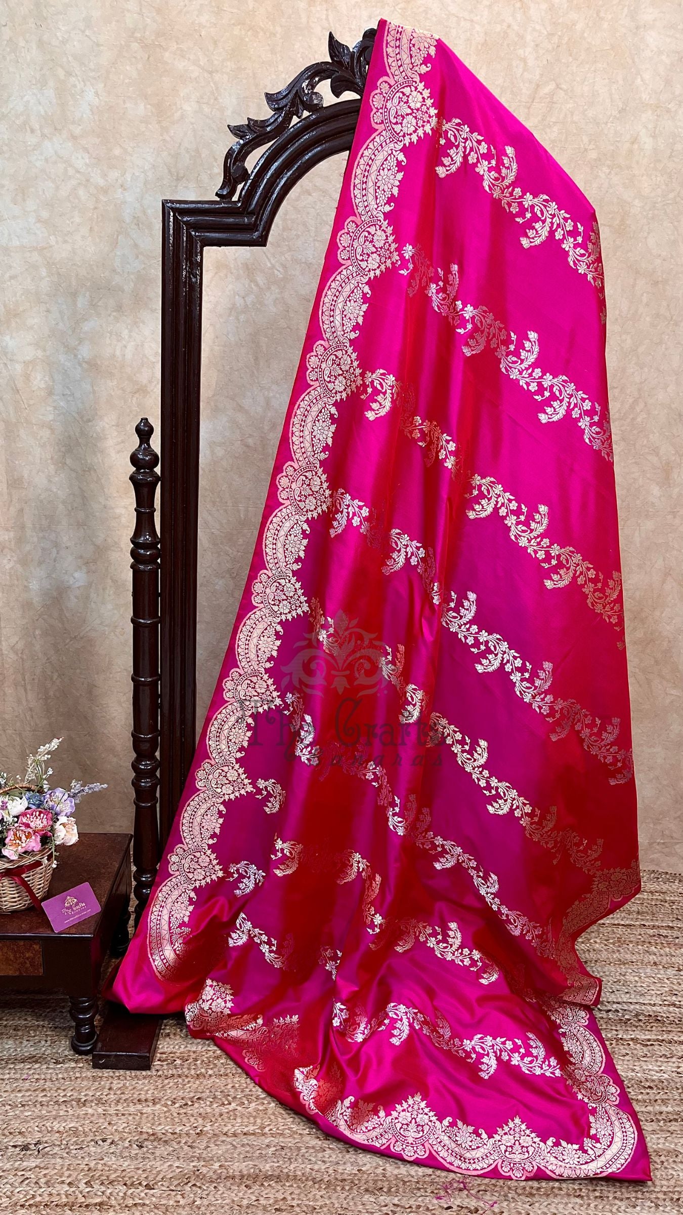 Pure Katan Silk Handloom Banarasi Saree - Sona roopa with kadhua work