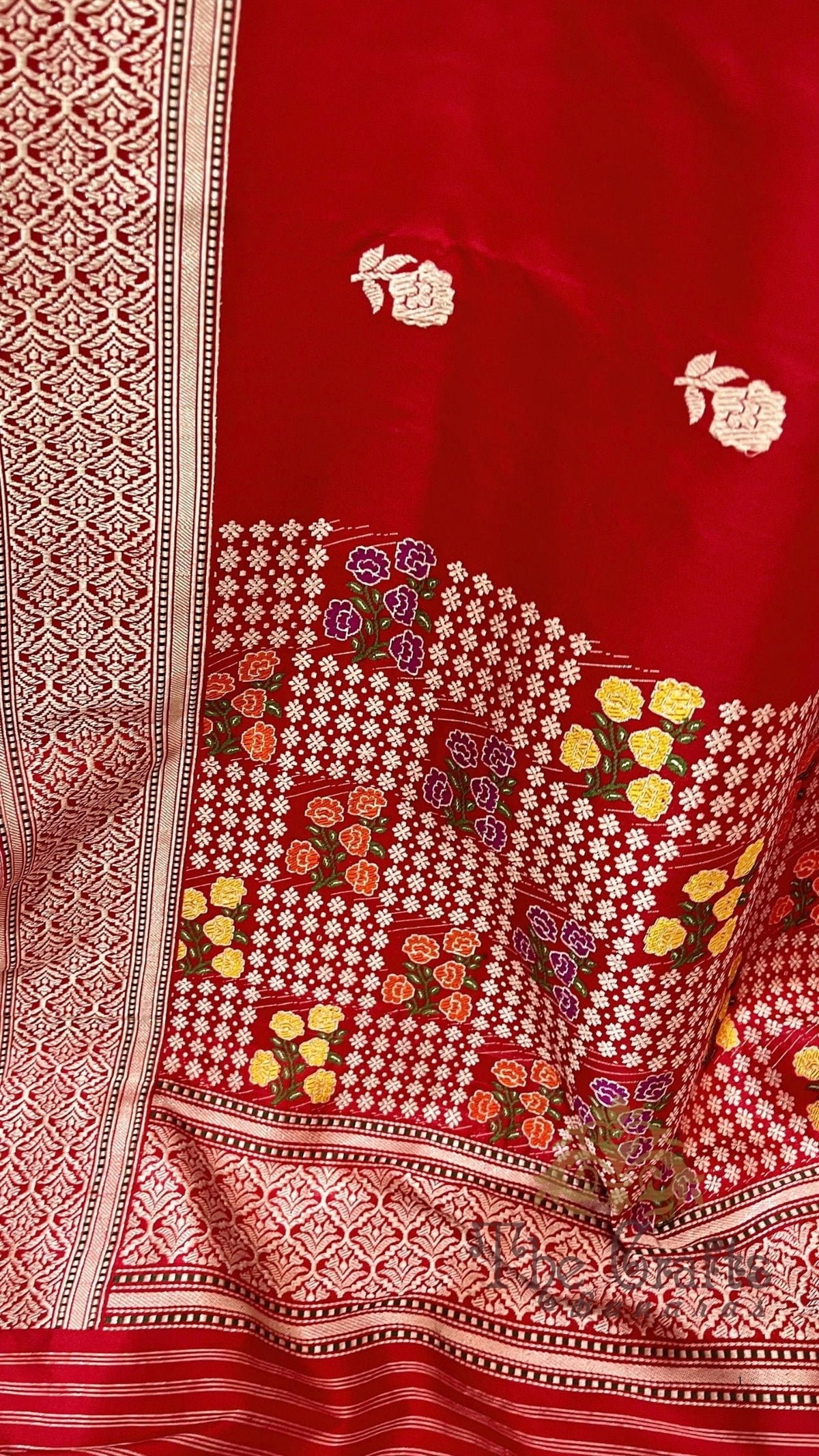 Pure Katan Silk Handloom Banarasi Saree - with Kadhua Meenakari Work