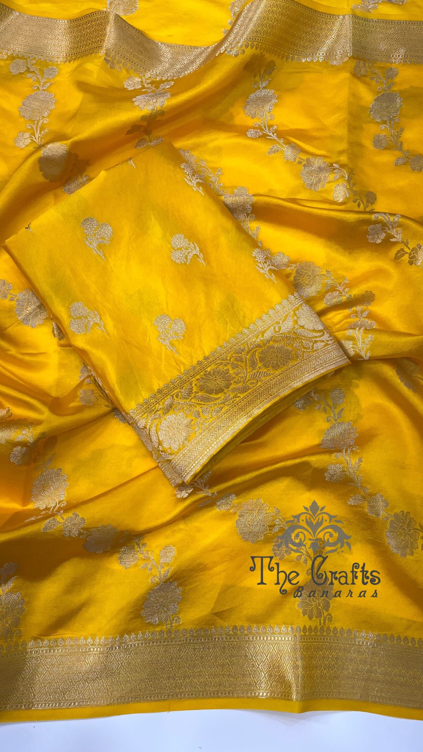Pure Mango Silk Banarasi Dress Material