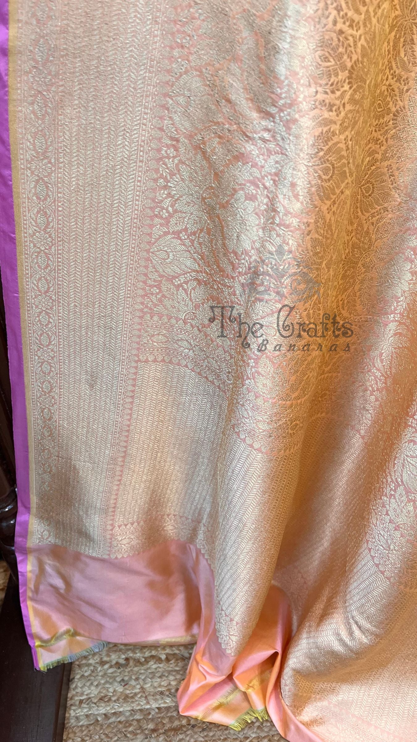 Pure Katan Tissue Silk Handloom Banarasi Saree - Tanchui Brocade