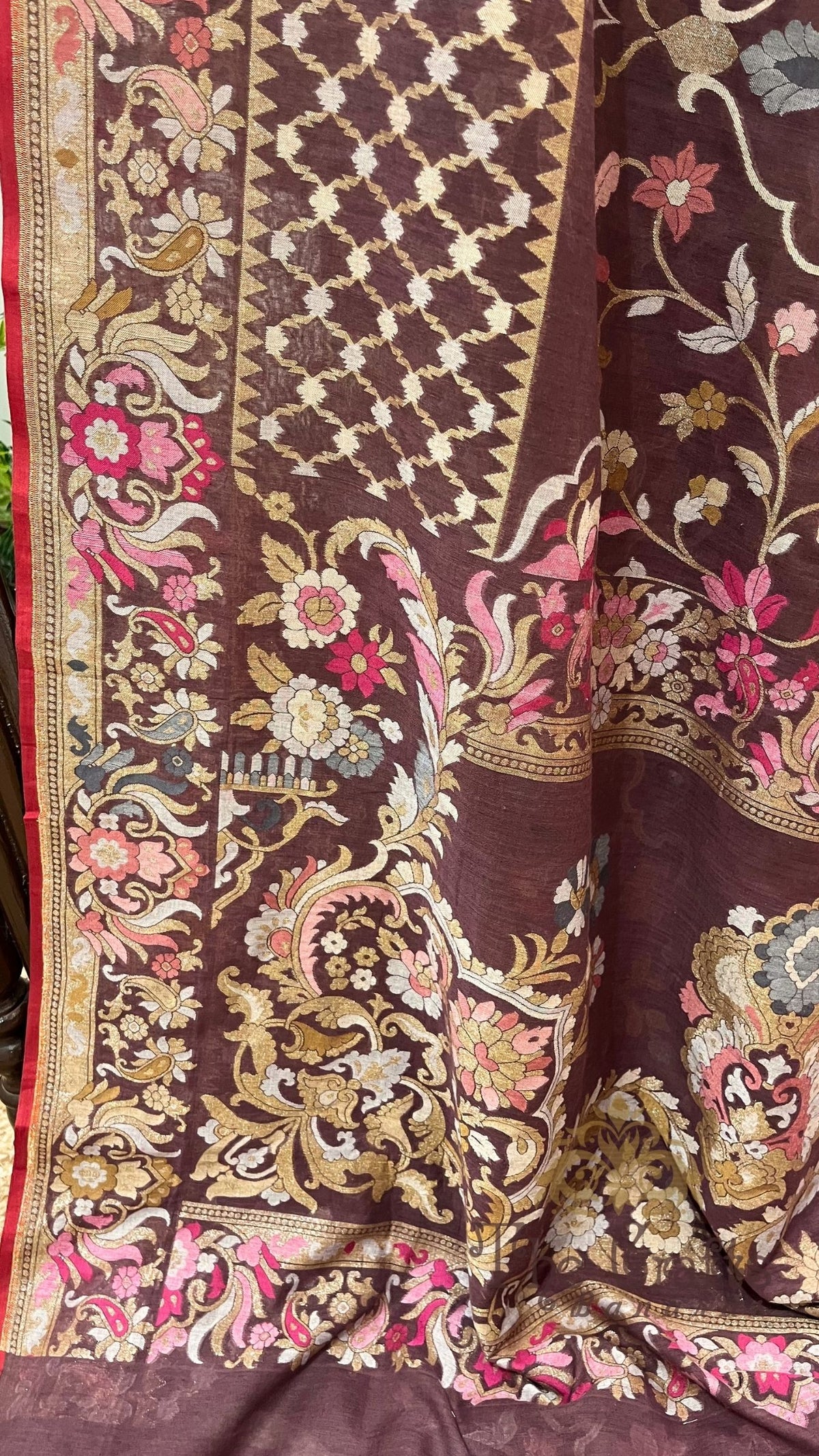 Pure Ektara Cotton Jamdani Banarasi Saree - Tilfi