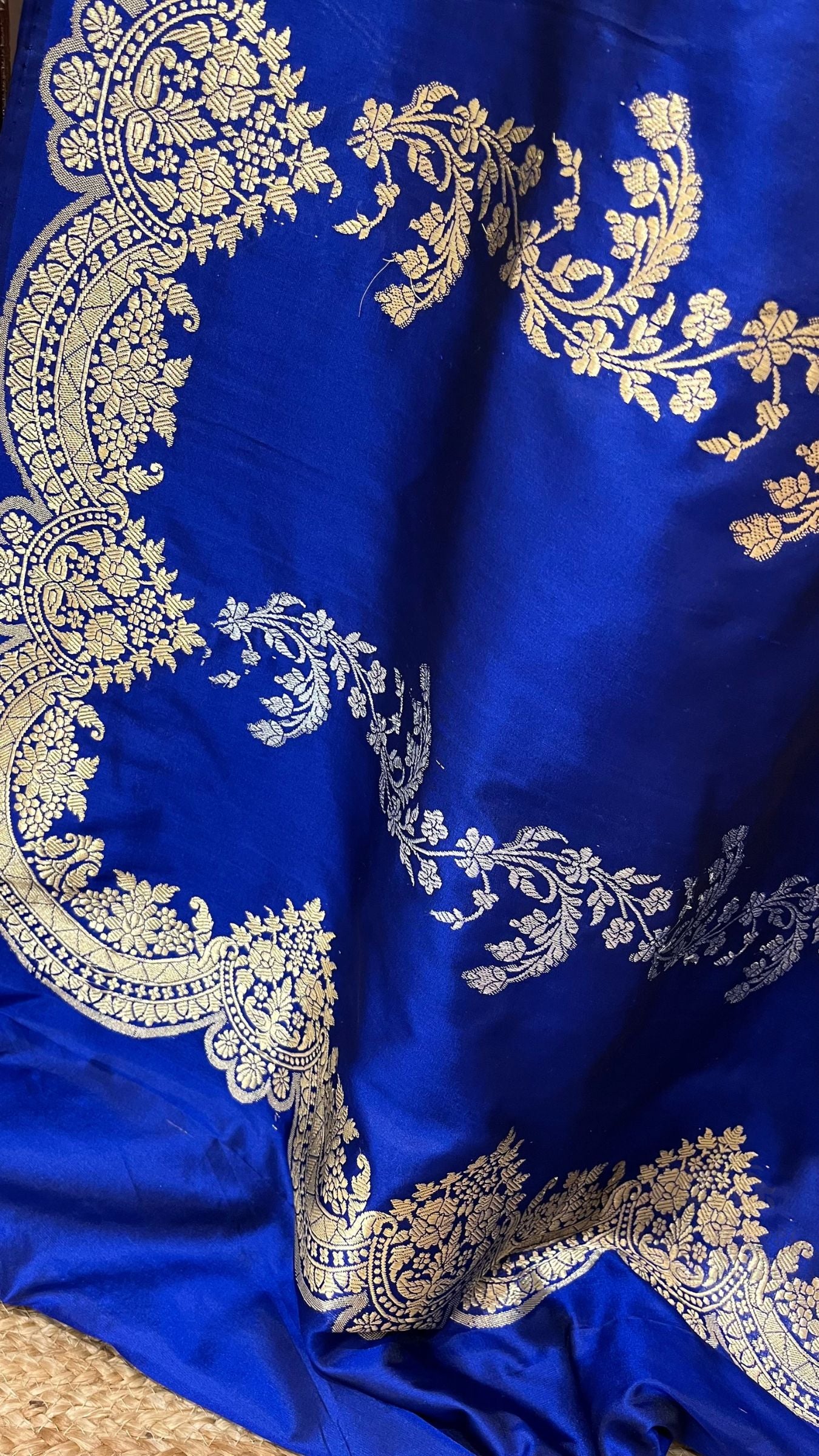 Pure Katan Silk Handloom Banarasi Saree - Sona roopa with kadhua work
