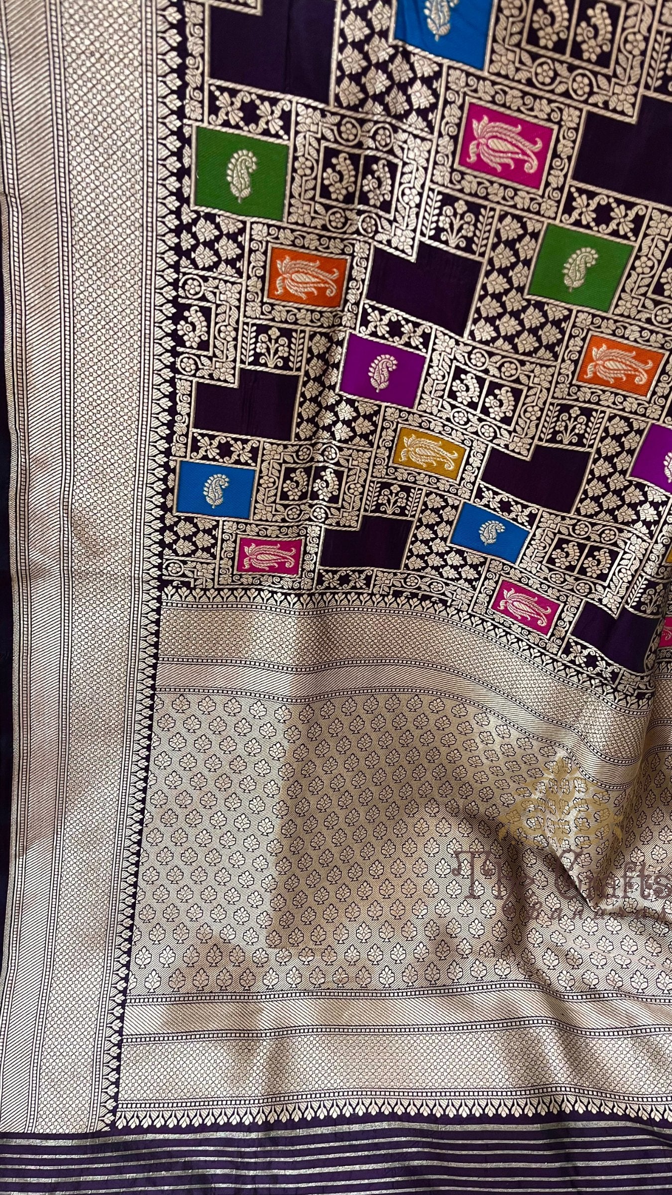 Rangkat Pure Katan Silk Handloom Banarasi Saree - Meenakari Jaal work