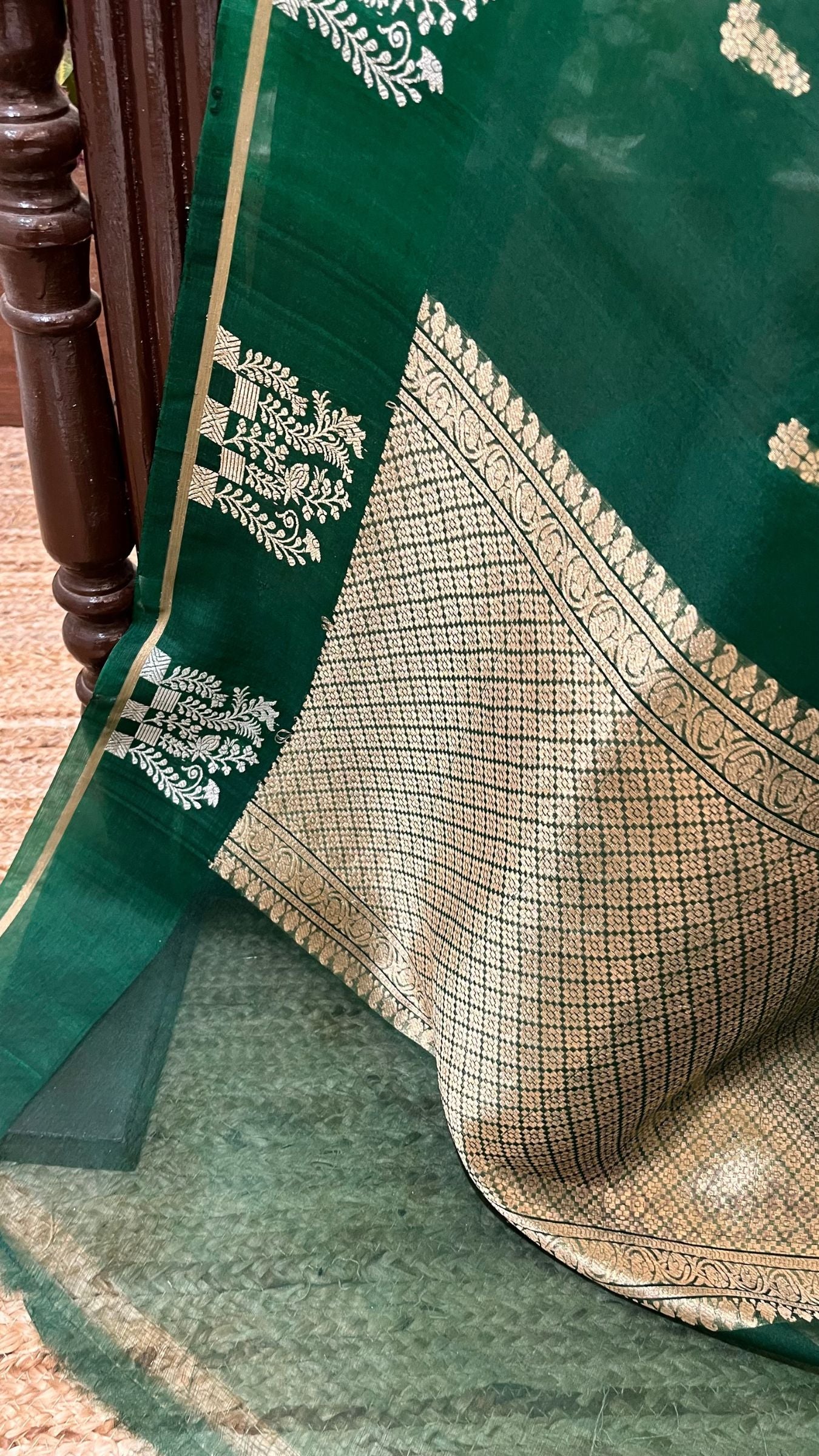 Pure Kora Silk Handloom Banarasi Saree