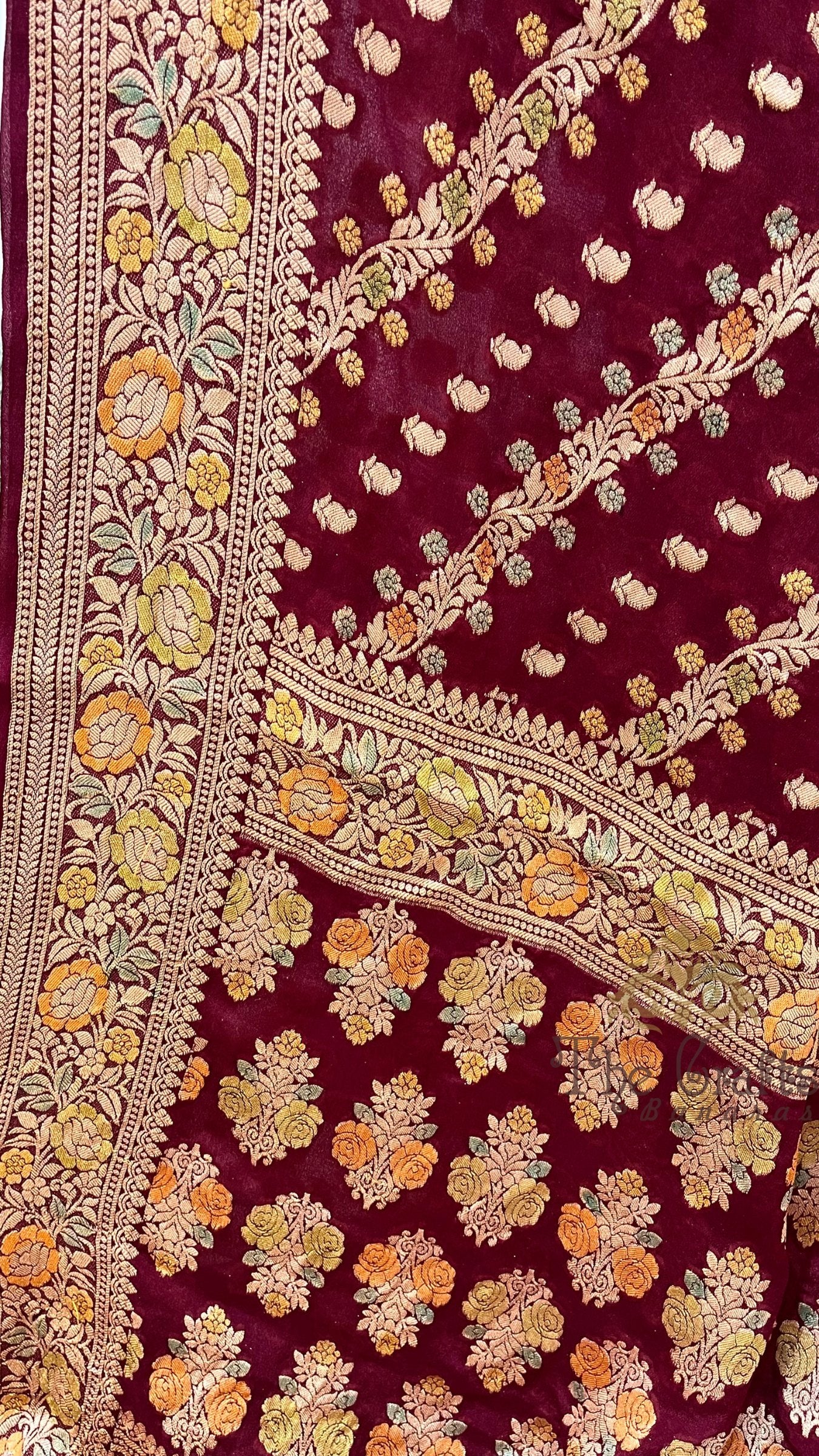 Pure Khaddi Chiffon Banarasi Saree