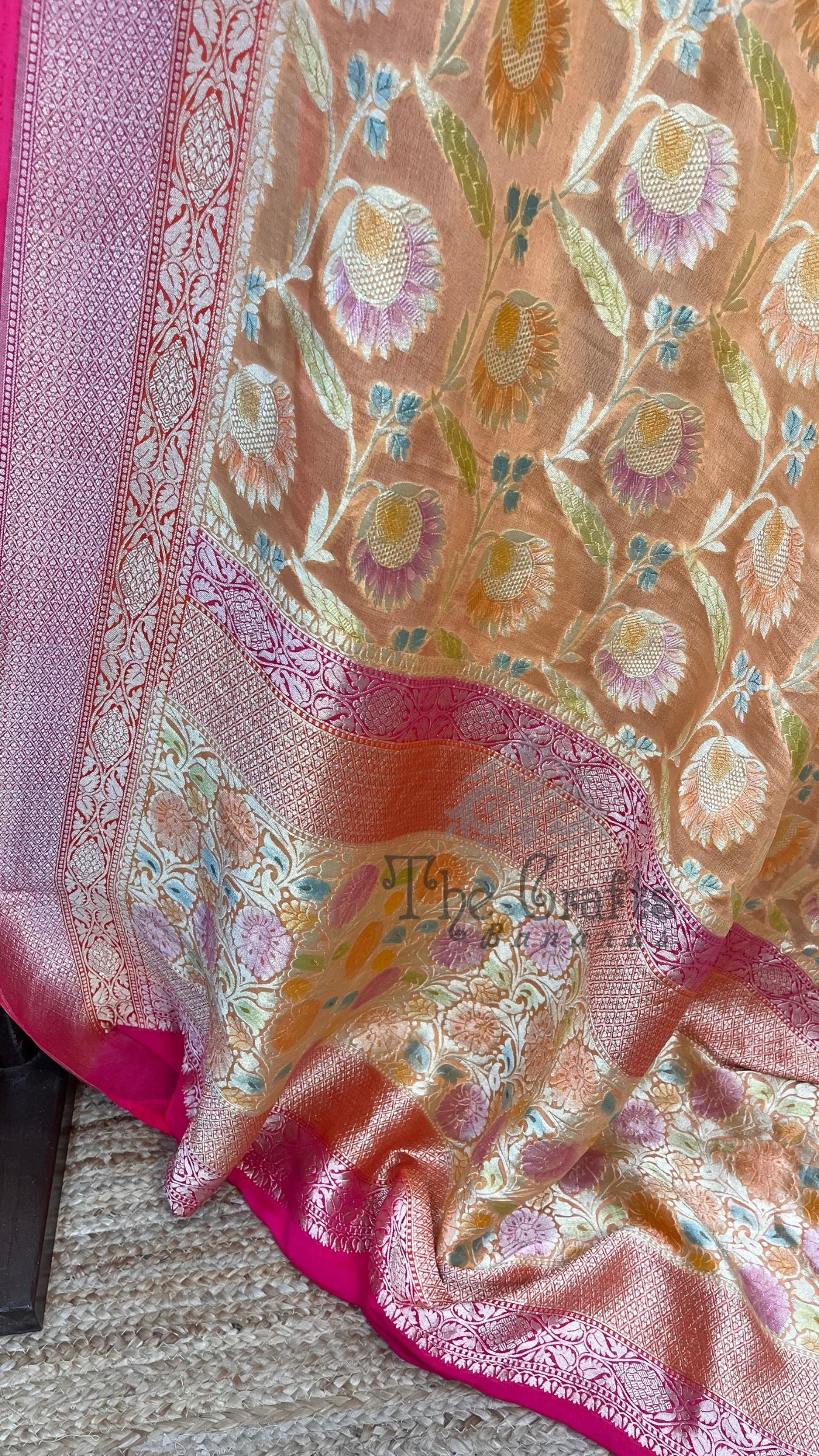 Khaddi Georgette Handloom Banarasi Saree