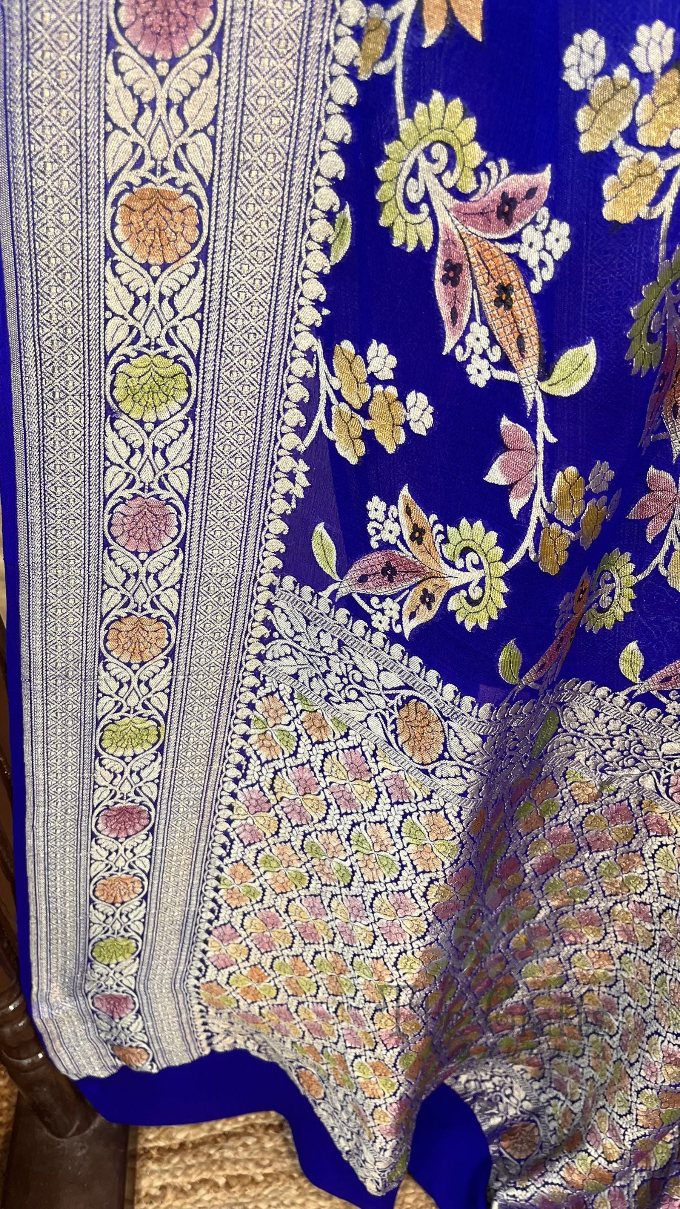 Khaddi Georgette Handloom Banarasi Saree