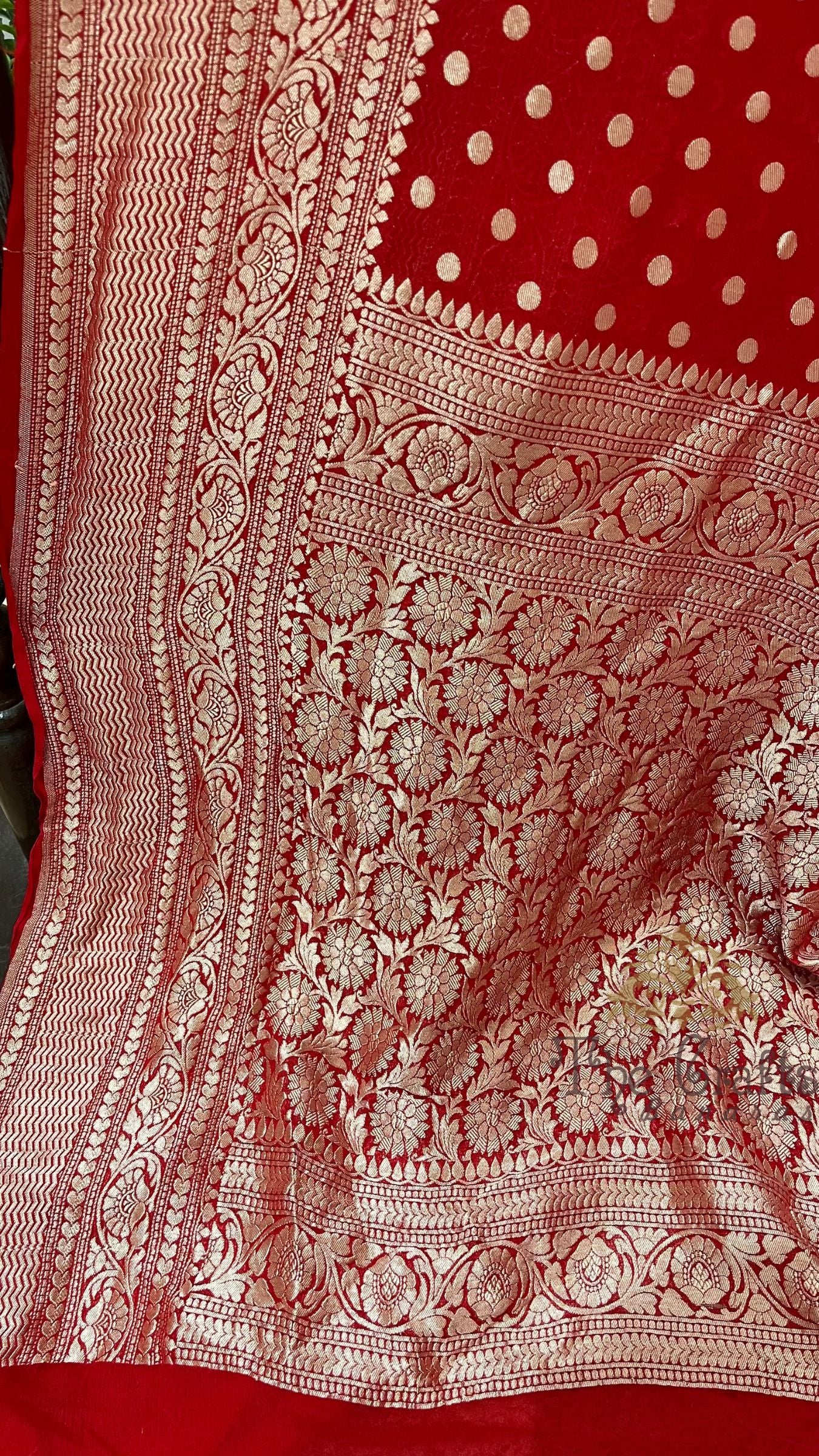 Khaddi Georgette Handloom Banarasi Saree