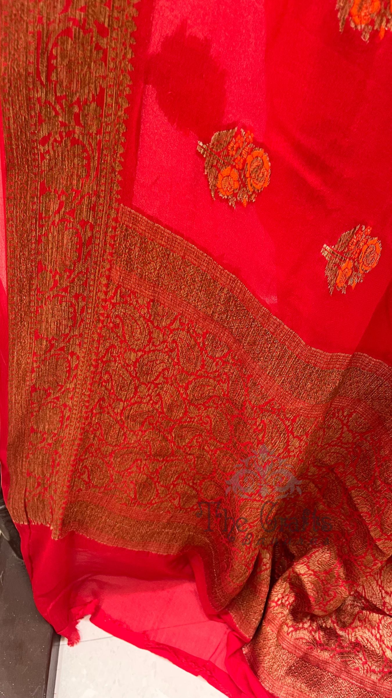 Pure Khaddi Chiffon Banarasi Saree