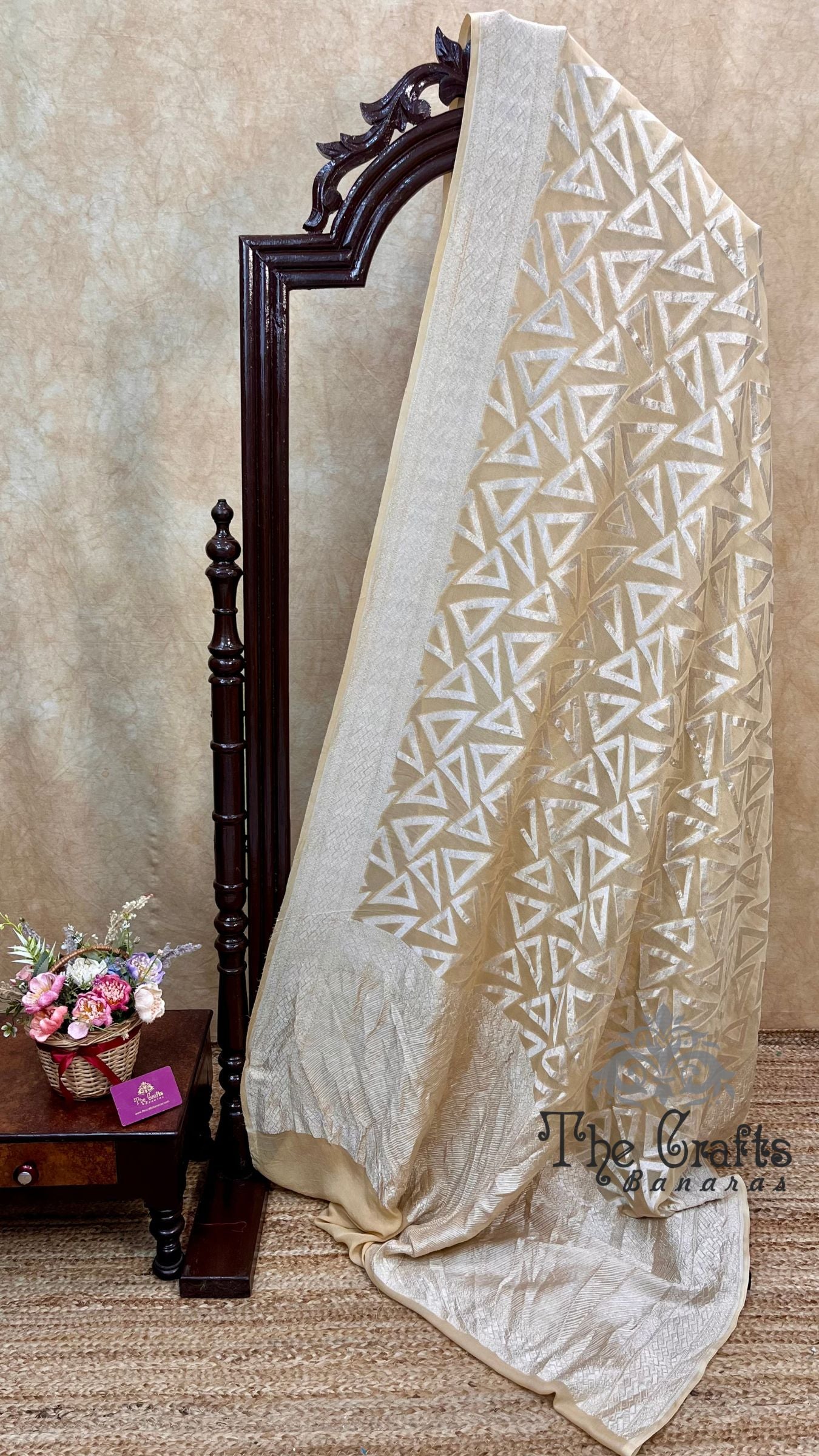 Pure Georgette Banarasi Saree - Silver Zari