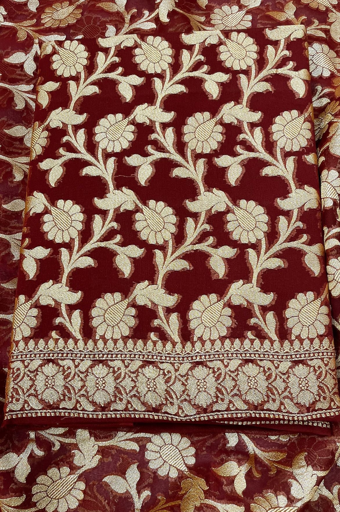 Khaddi Georgette Banarasi Dress Material