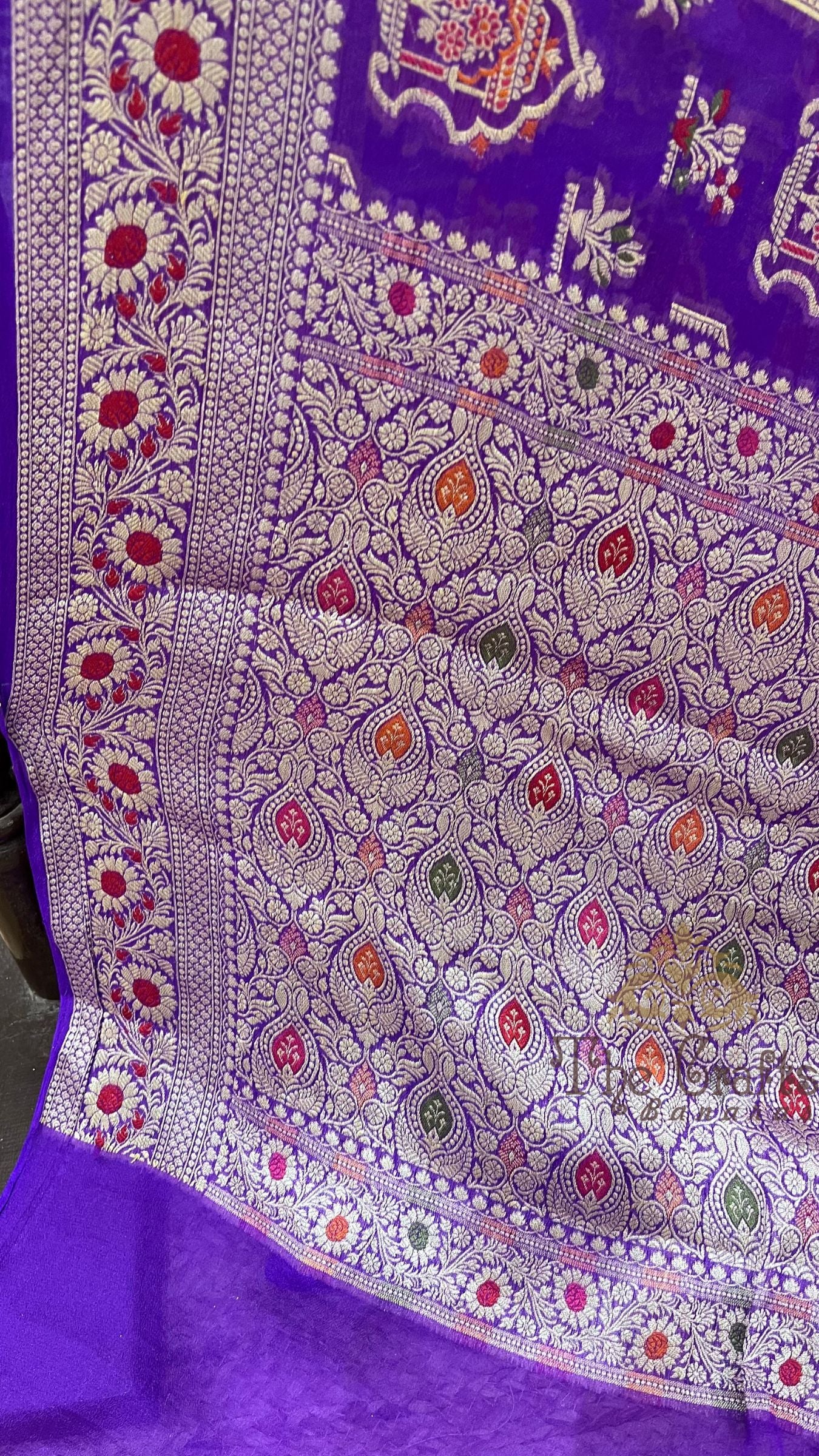Pure Khaddi Chiffon Banarasi Saree