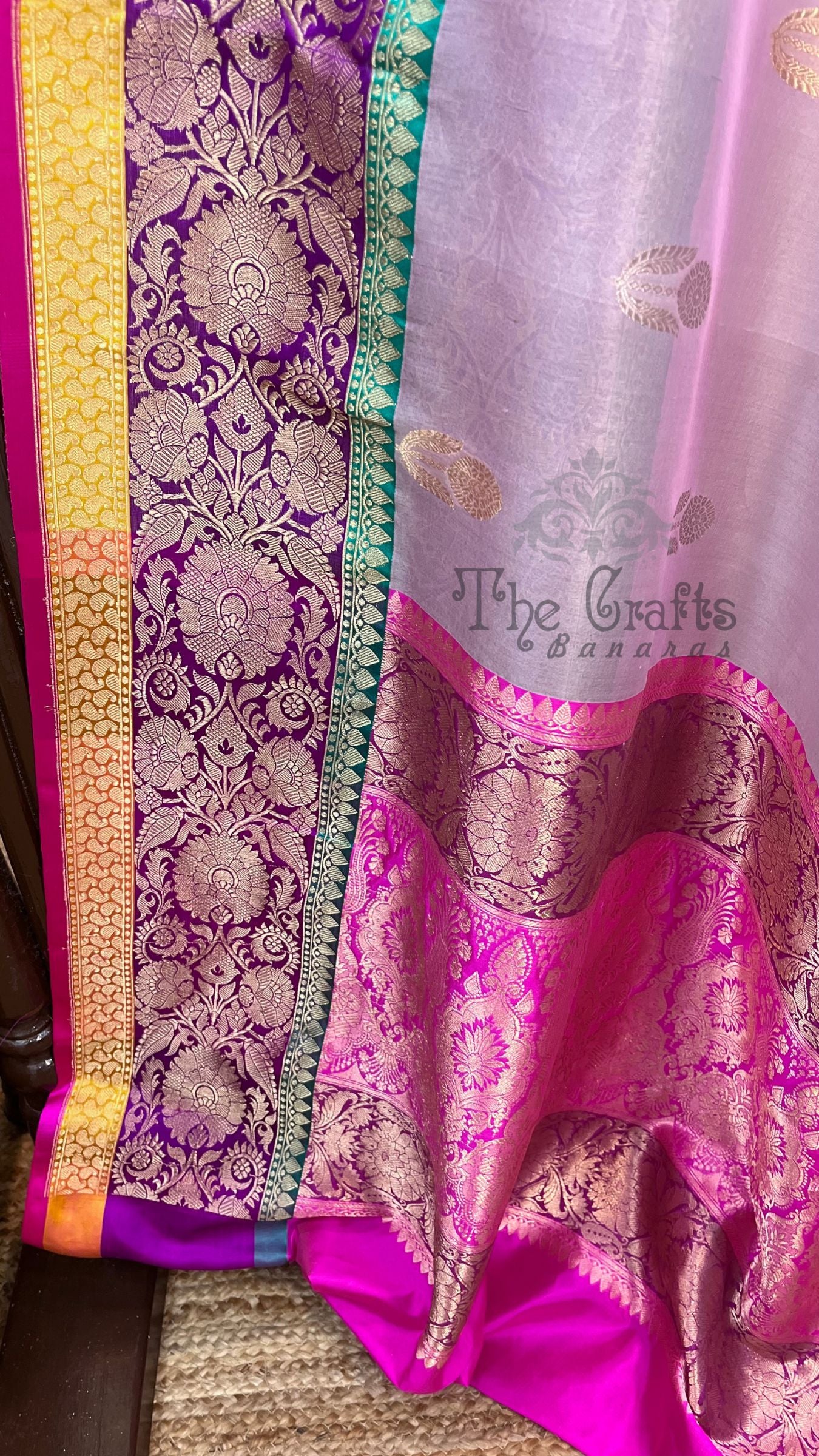 Pure Kora Silk Handloom Banarasi Saree - with sona rupa kadhua motifs