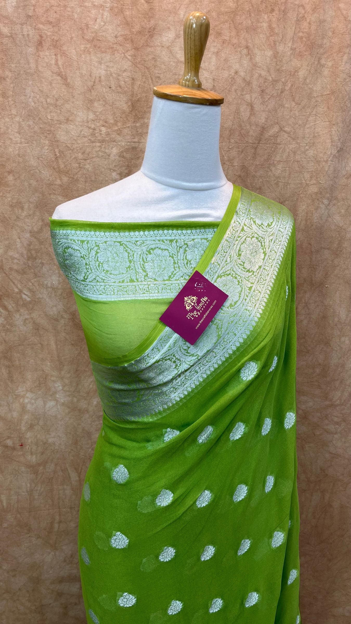 Pure Khaddi Chiffon Banarasi Saree