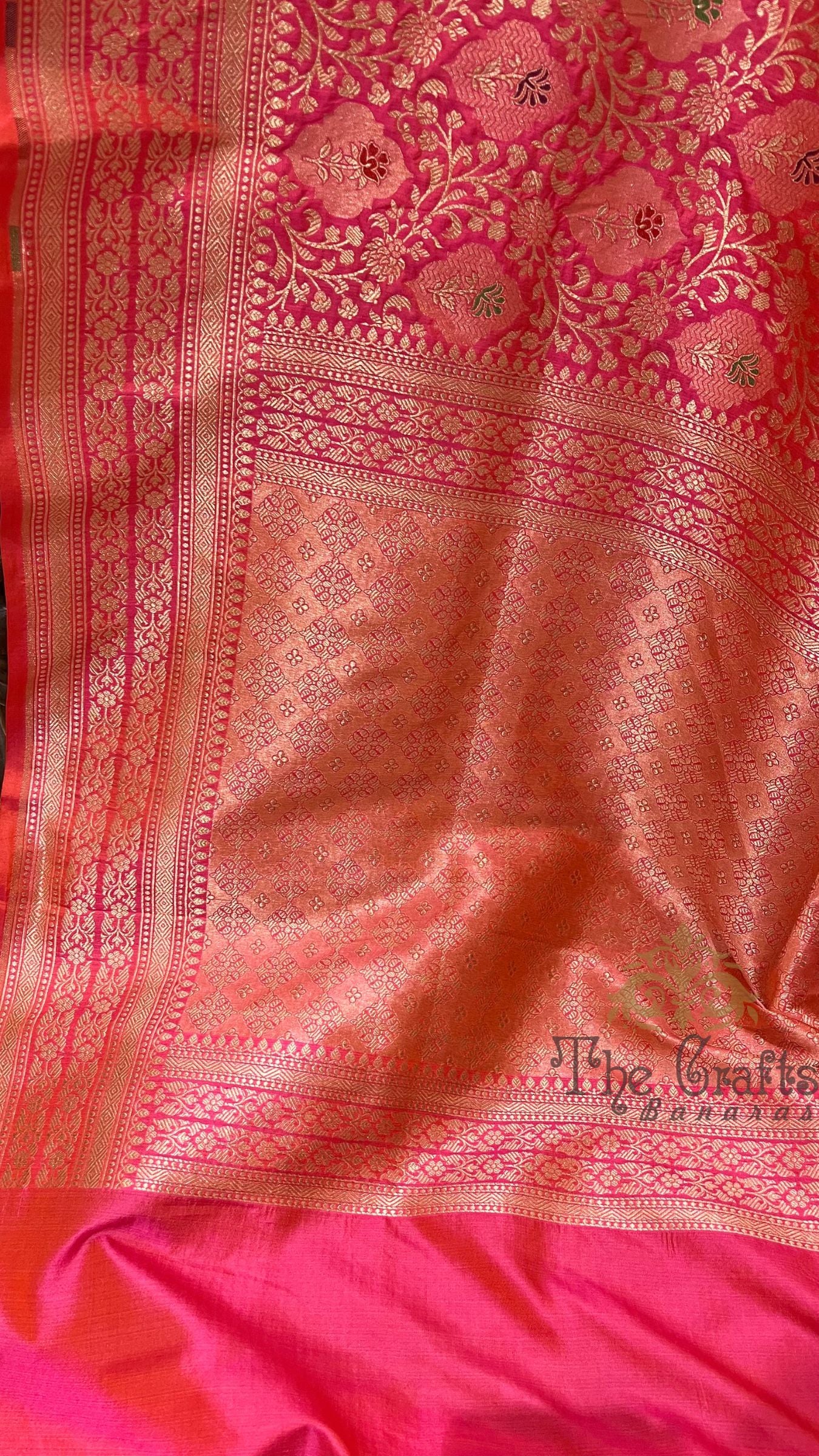 Pure Katan Silk Handloom Banarasi Saree - Tanchui Brocade Meenakari