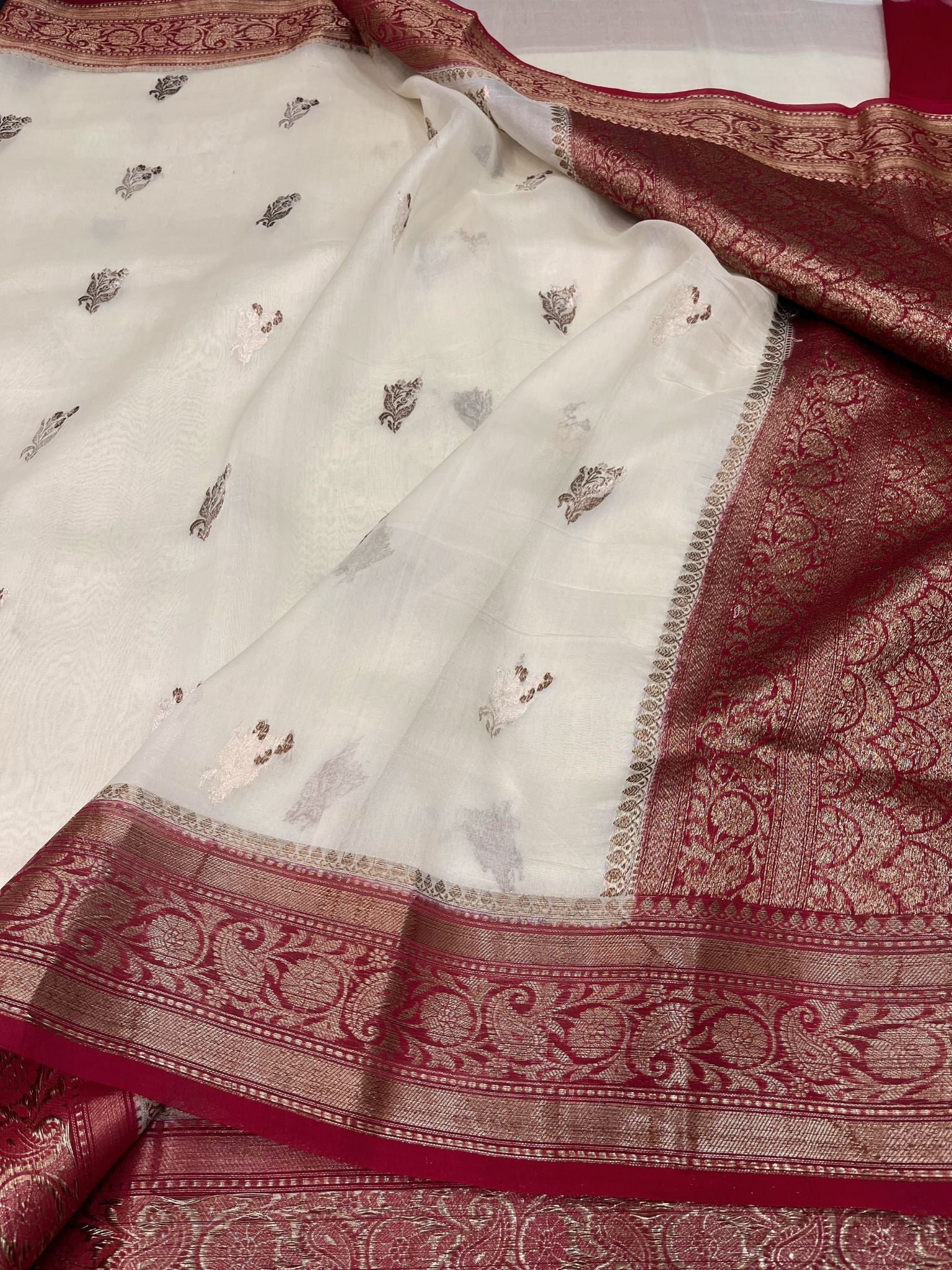 Pure Kora Silk Handloom Banarasi Saree