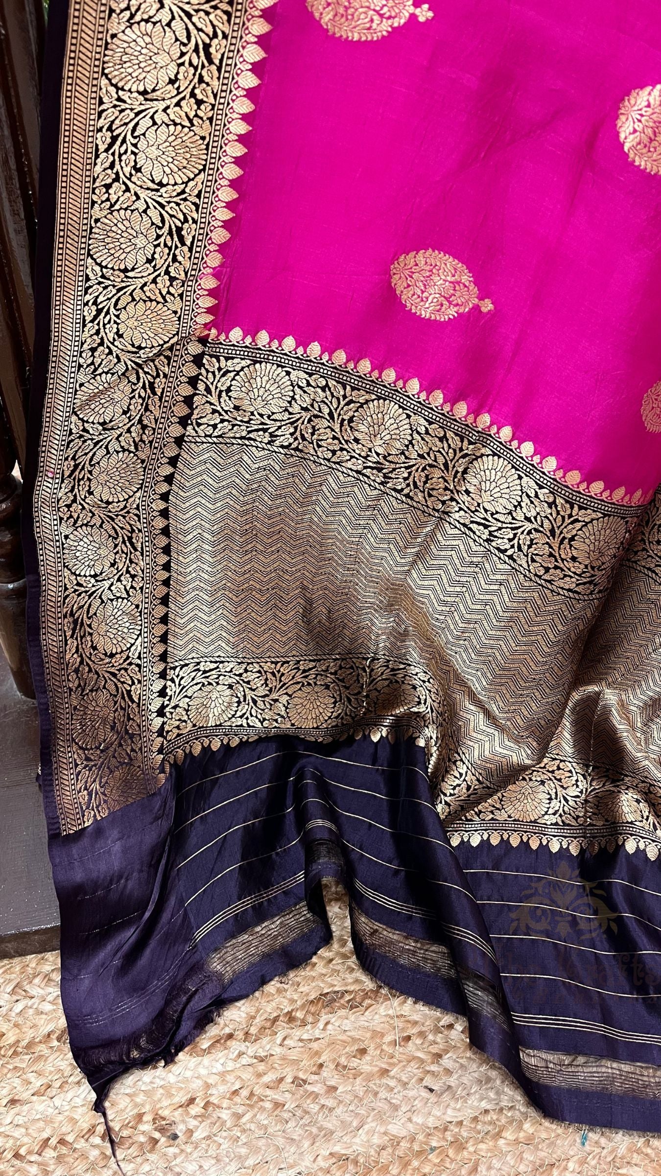 Pure  Mango Silk Handloom Banarasi Saree