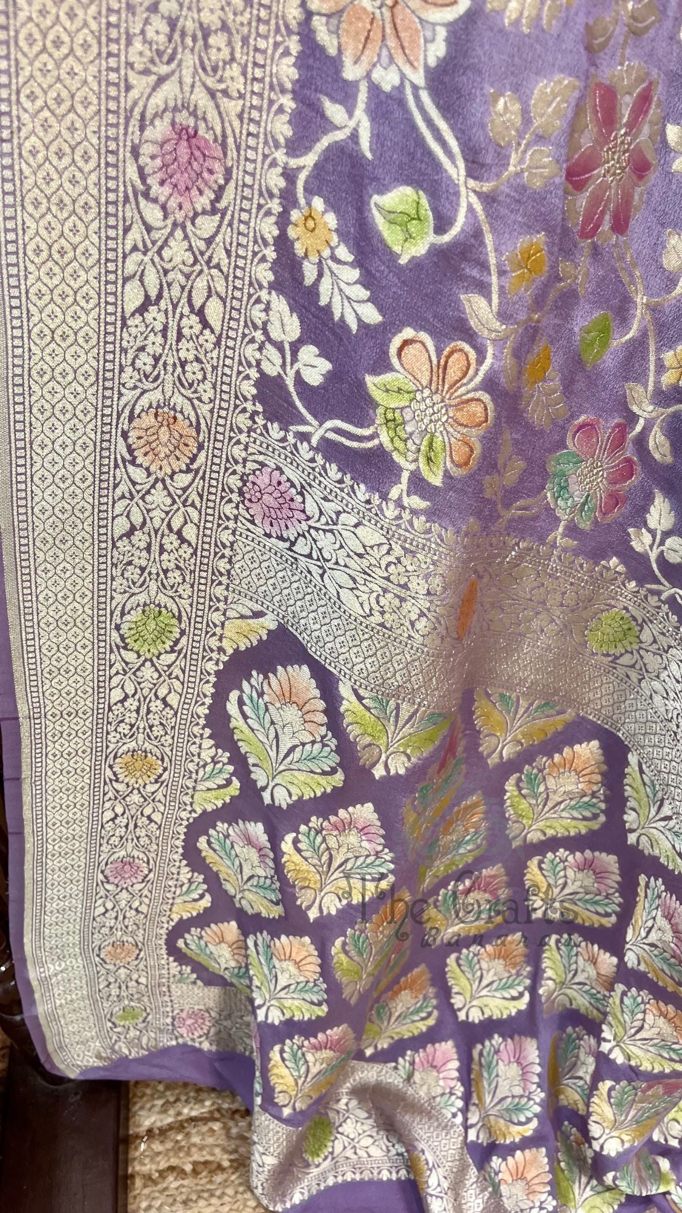 Khaddi Georgette Handloom Banarasi Saree