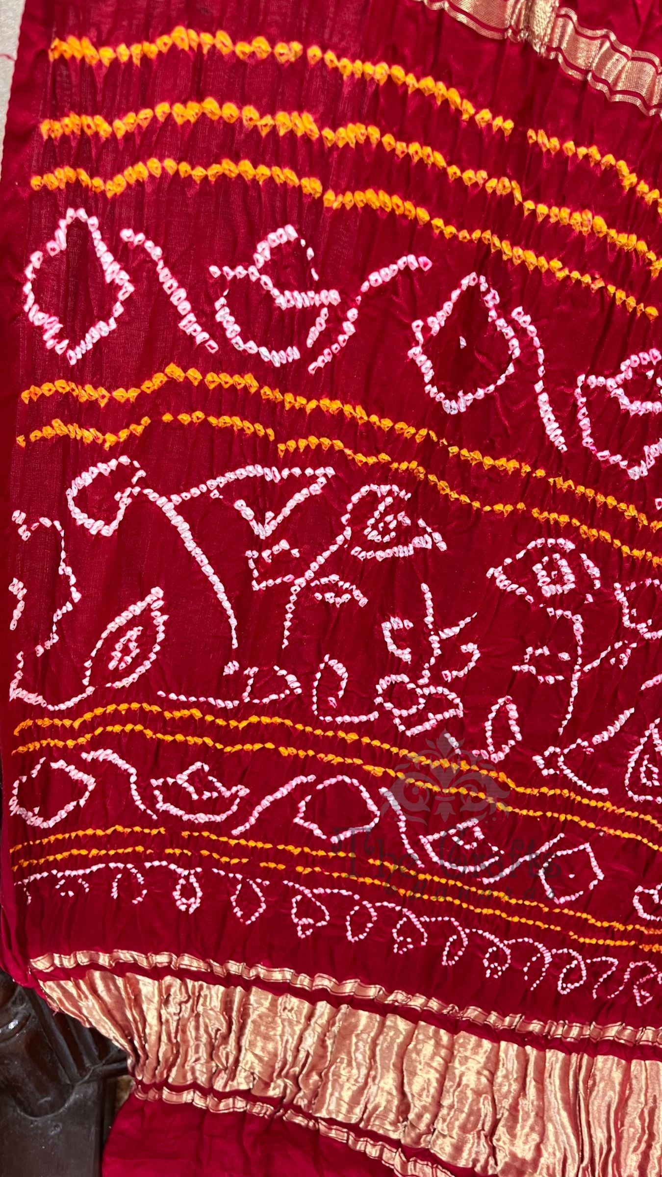 Pure Georgette Banarasi Handloom Bandhej Saree