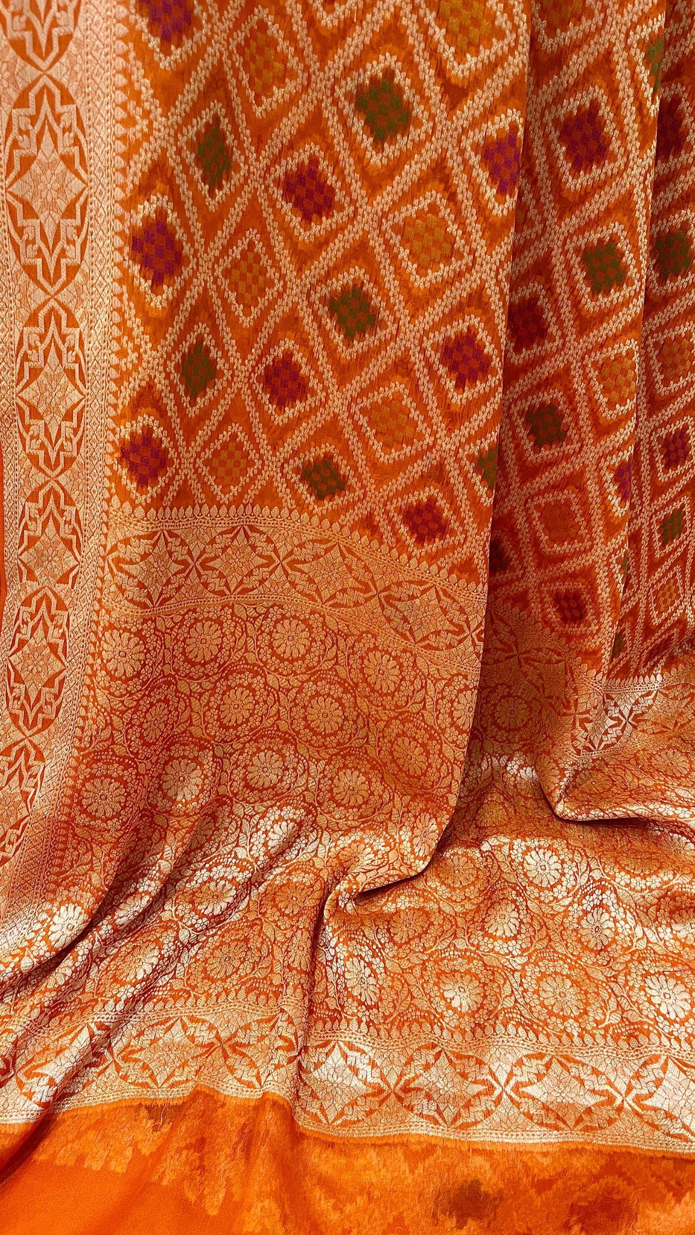 Pure Khaddi Chiffon Banarasi Saree