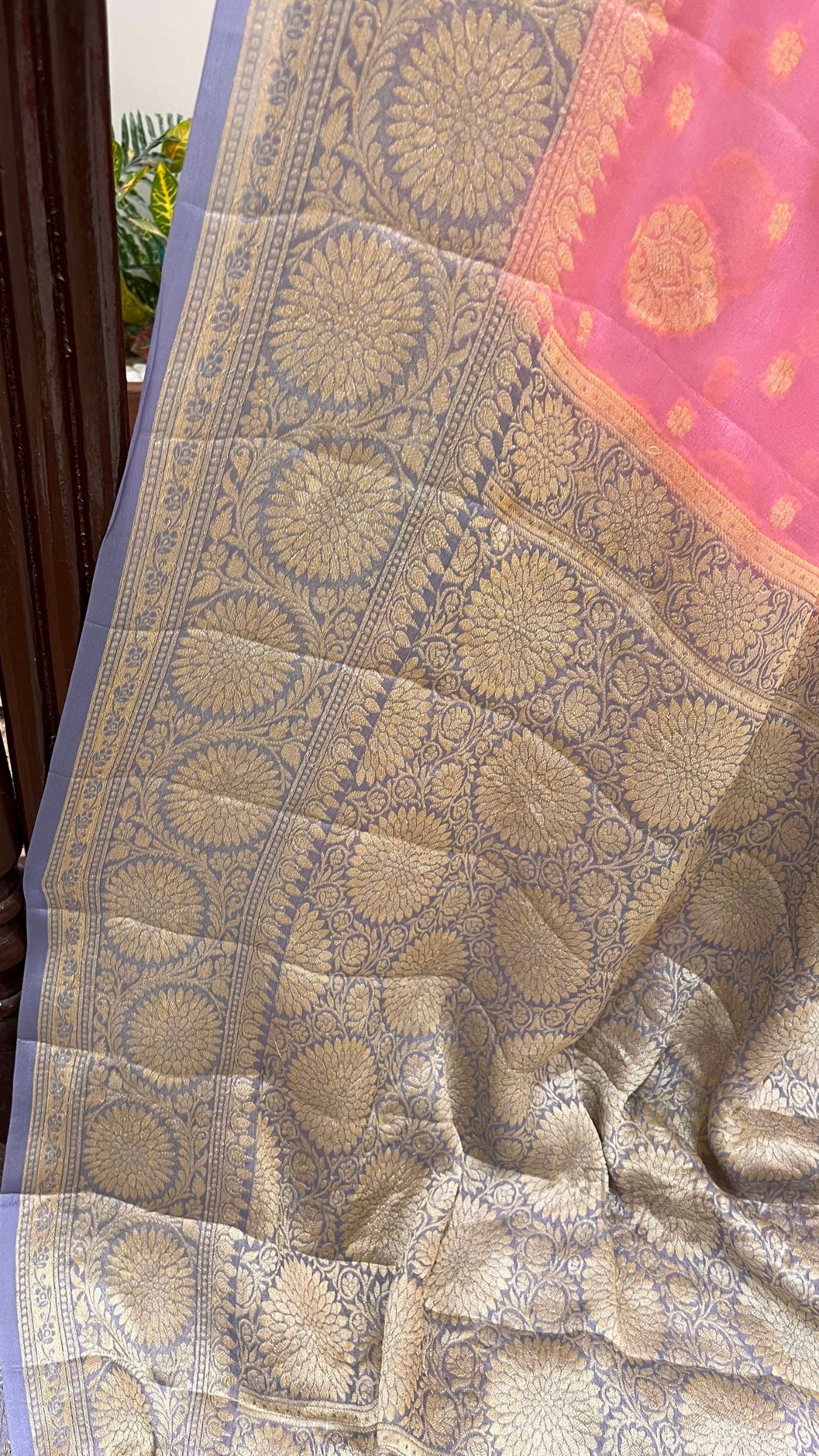 Pure Khaddi Chiffon Banarasi Saree