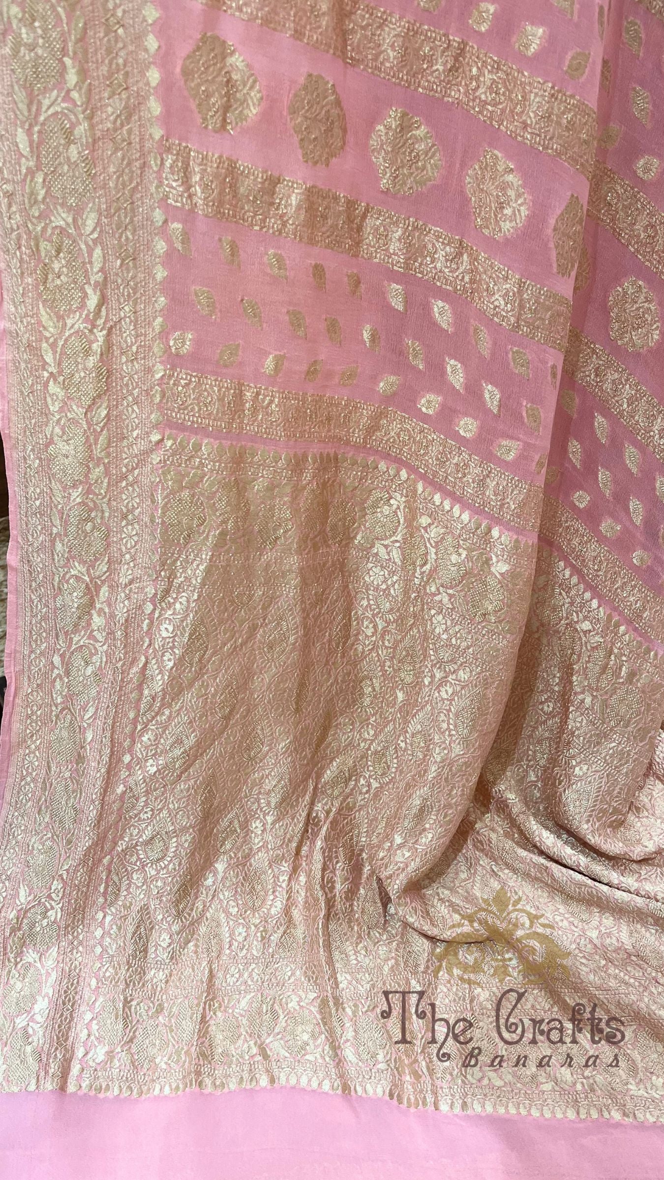 Khaddi Georgette Handloom Banarasi Saree
