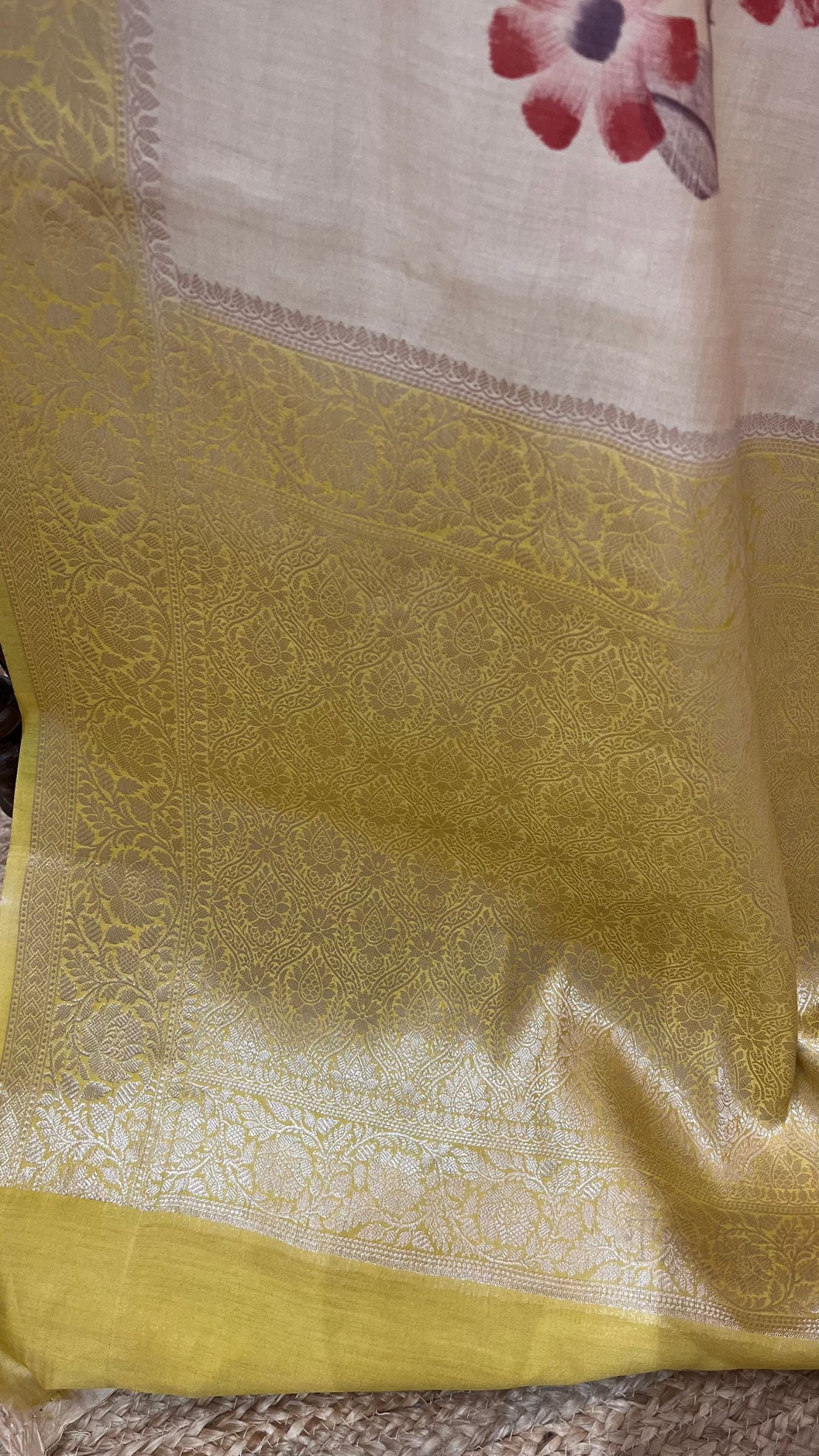 Pure Chiniya Silk Banarasi Saree - with Digital Print
