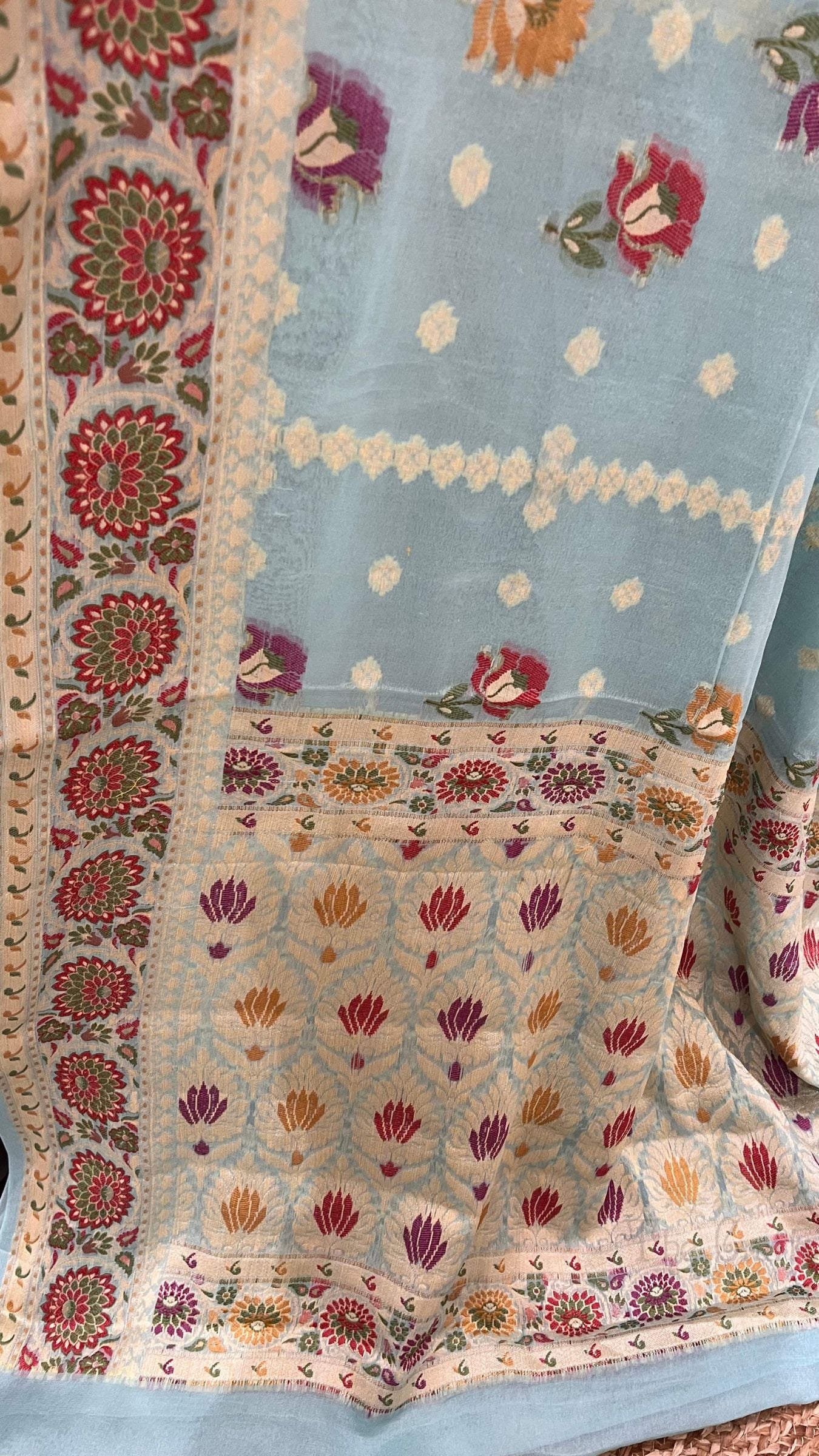Pure Khaddi Chiffon Banarasi Saree