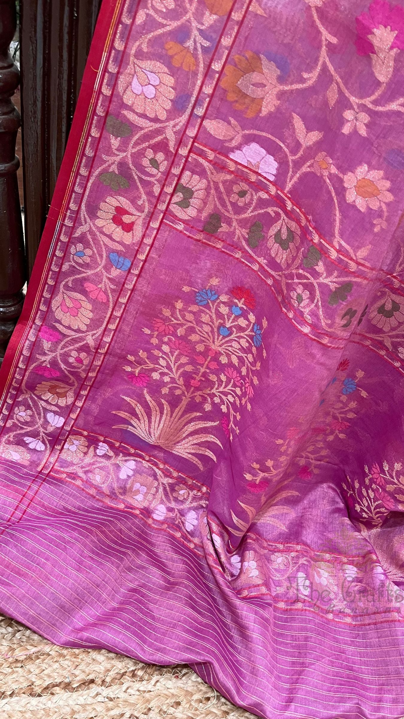 Pure Ektara Cotton Jamdani Banarasi Saree - Tilfi