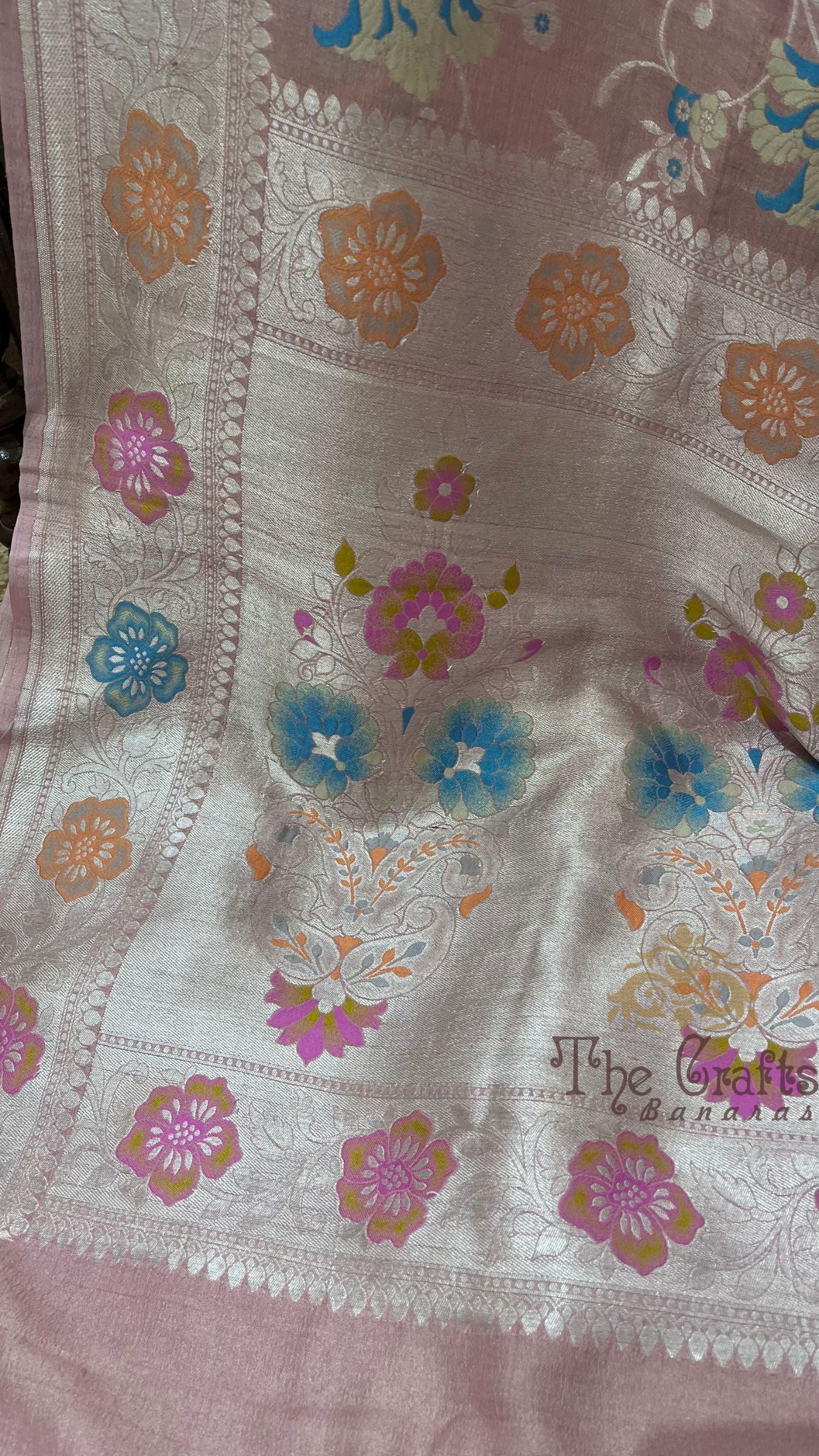 Tussar Georgette Handloom Banarasi Saree - Meenakari