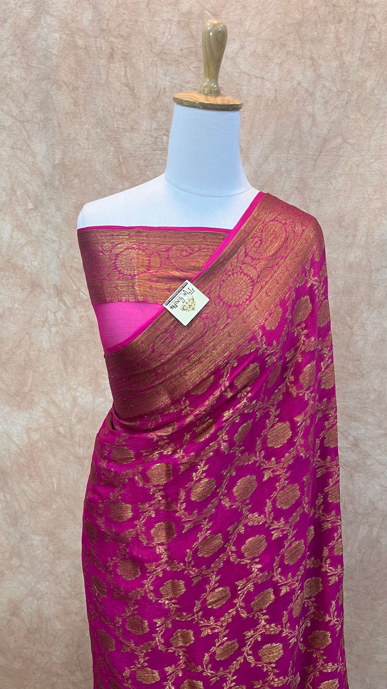 Pure Khaddi Chiffon Banarasi Saree