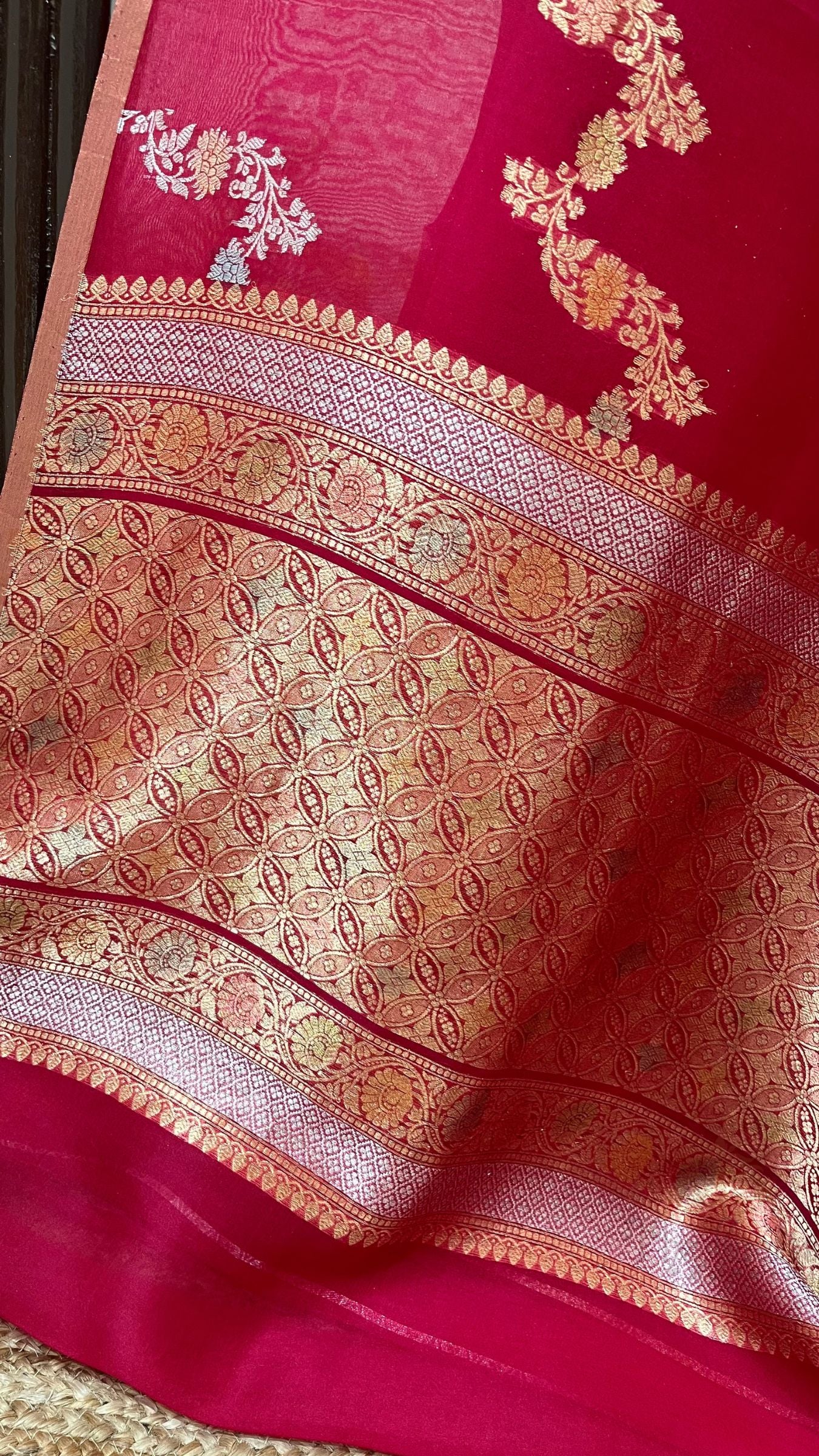 Pure Kora Silk Handloom Banarasi Saree