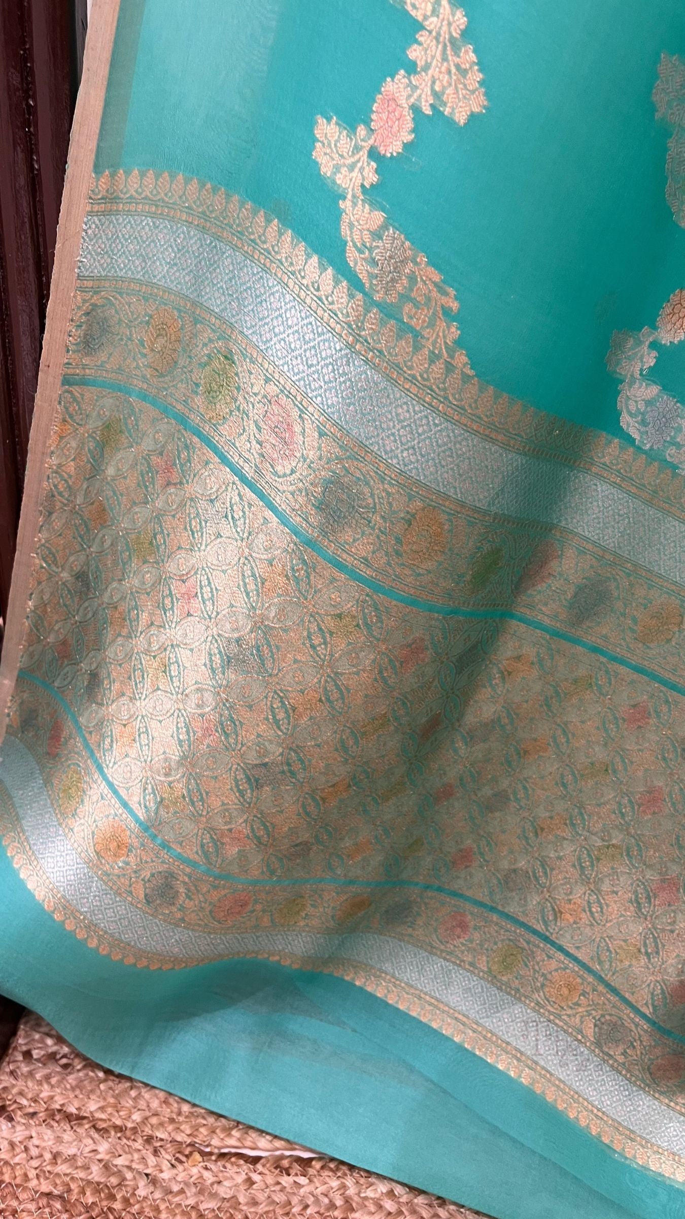 Pure Kora Silk Handloom Banarasi Saree