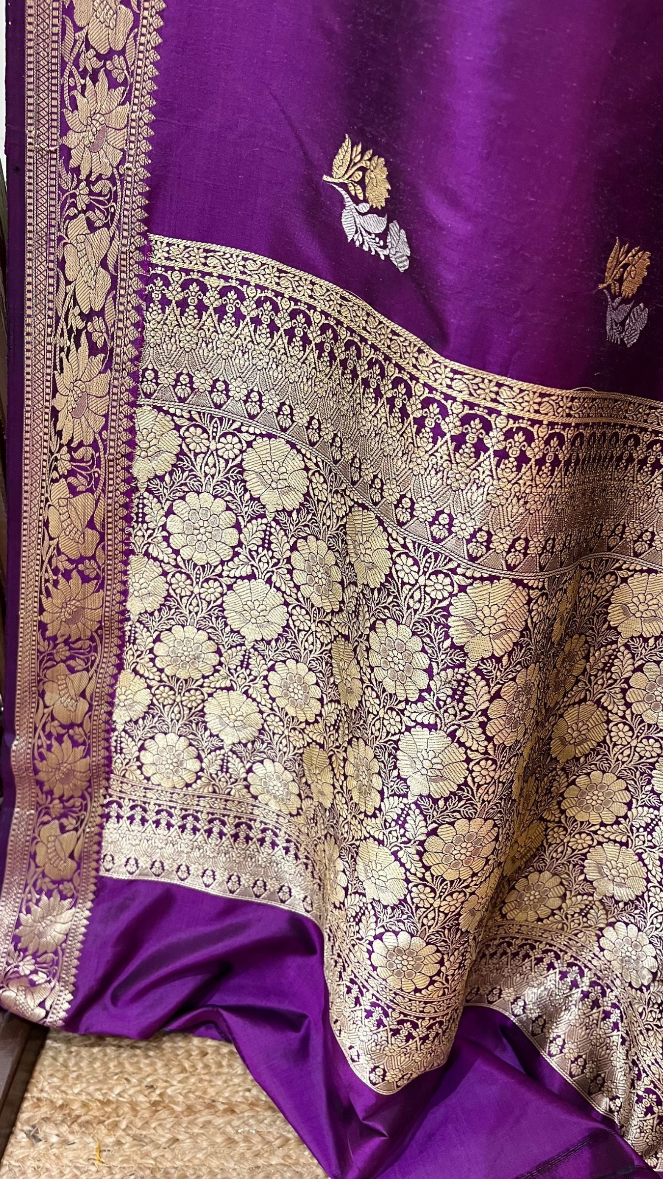 Pure  Mango Silk Handloom Banarasi Saree