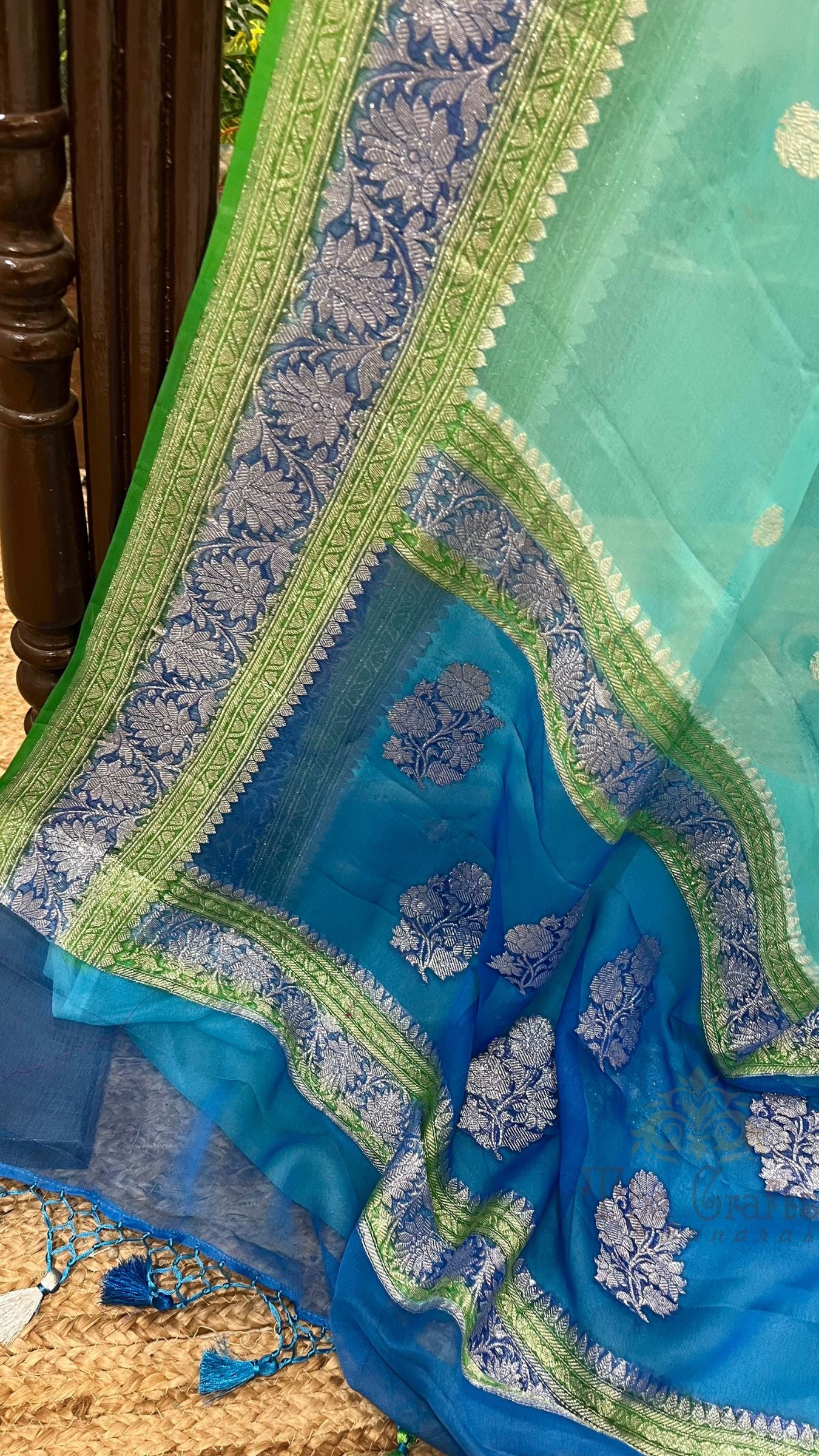 Pure Georgette Handloom Banarasi Saree