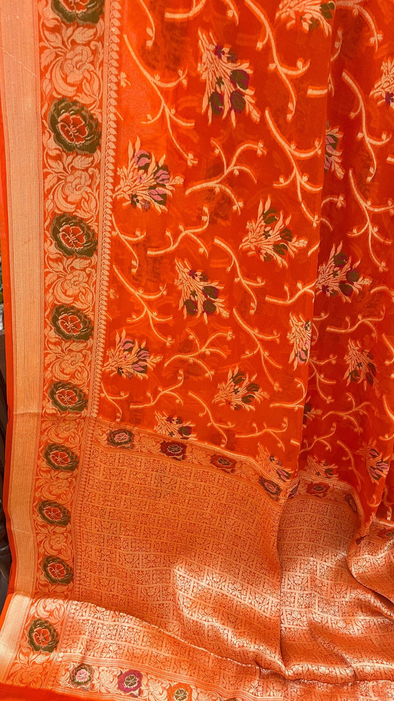 Pure Khaddi Chiffon Banarasi Saree