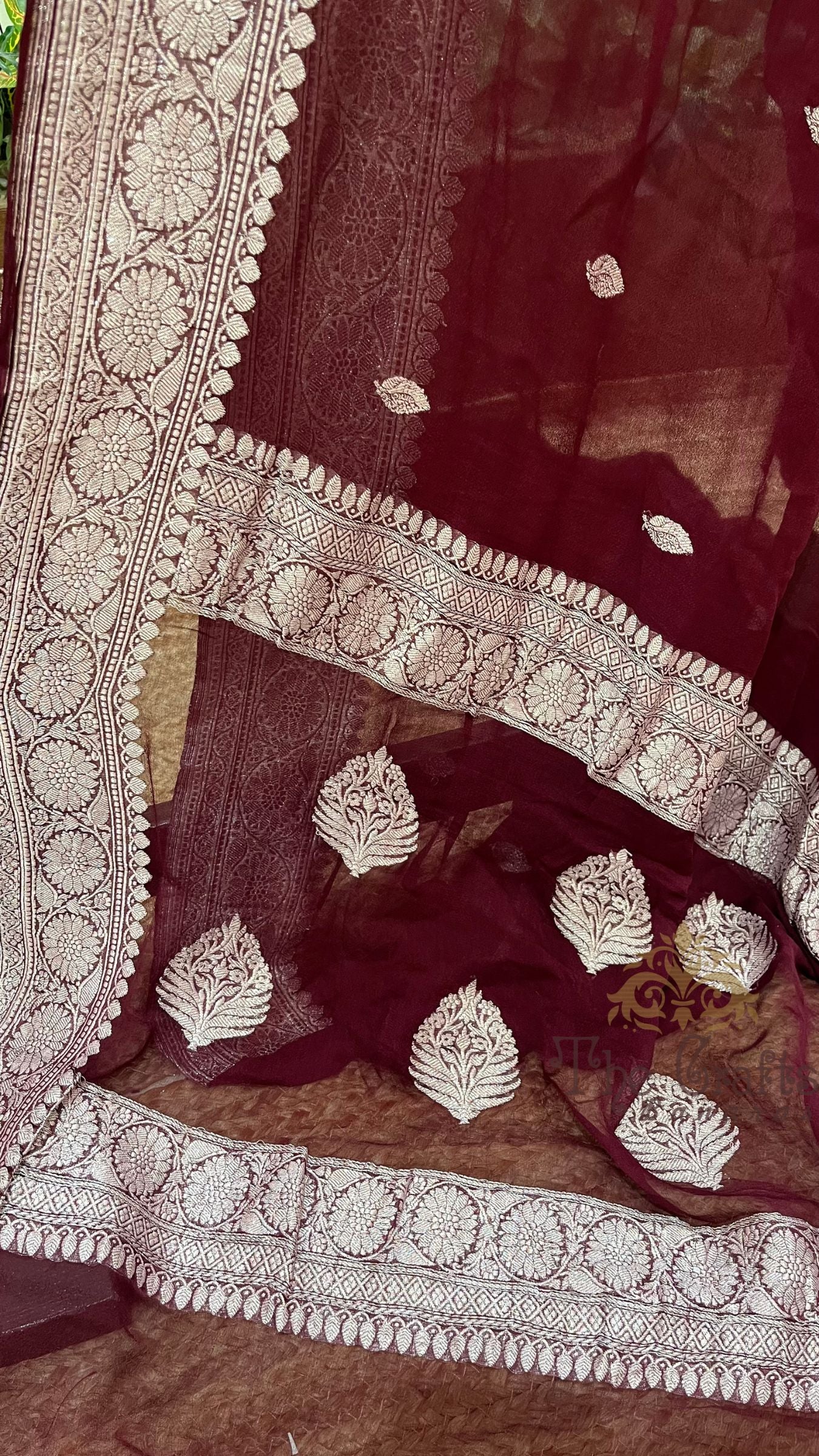Pure Georgette Handloom Banarasi Saree