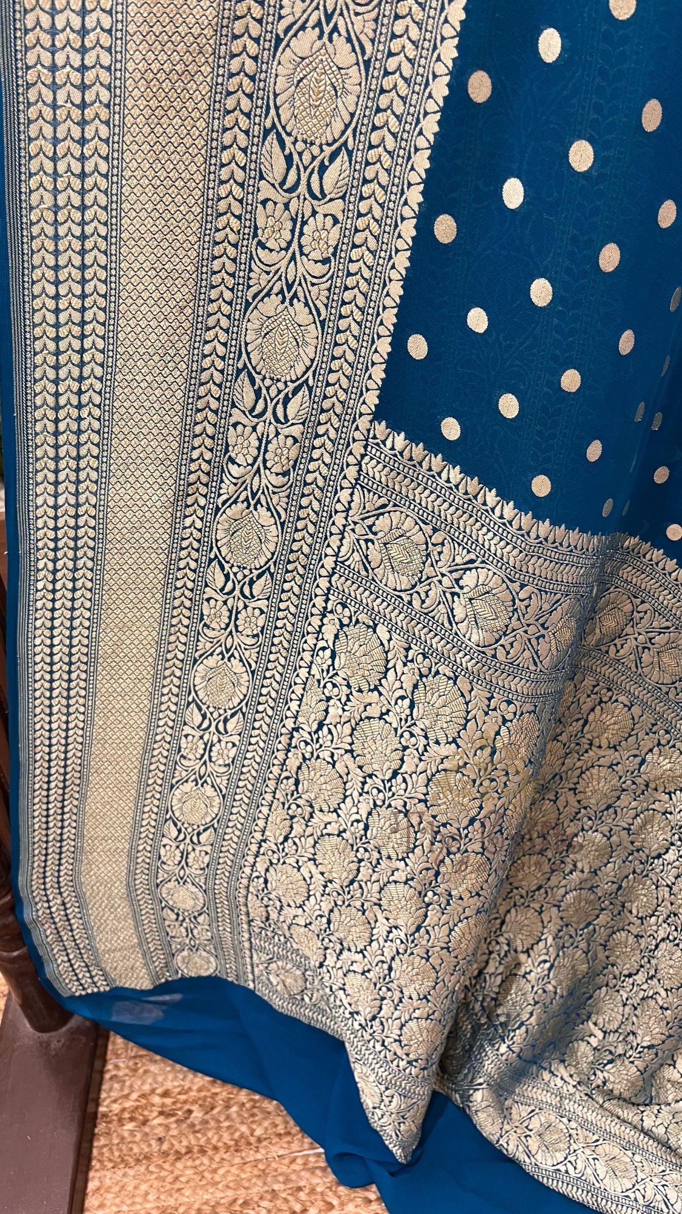 Khaddi Georgette Banarasi Saree - Water Zari